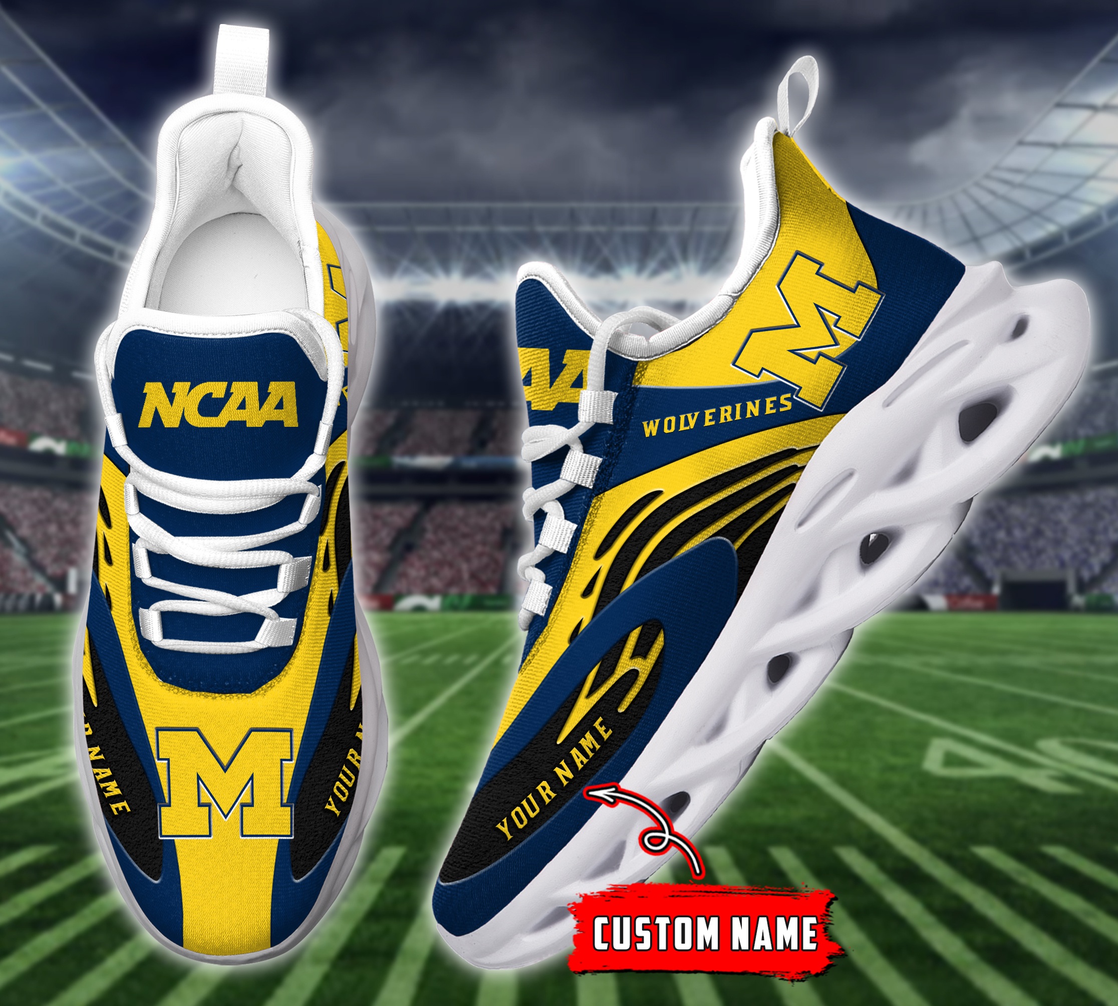 JWFancy Michigan Wolverines NCAA Max Soul Shoes Sneakers For Men And Women