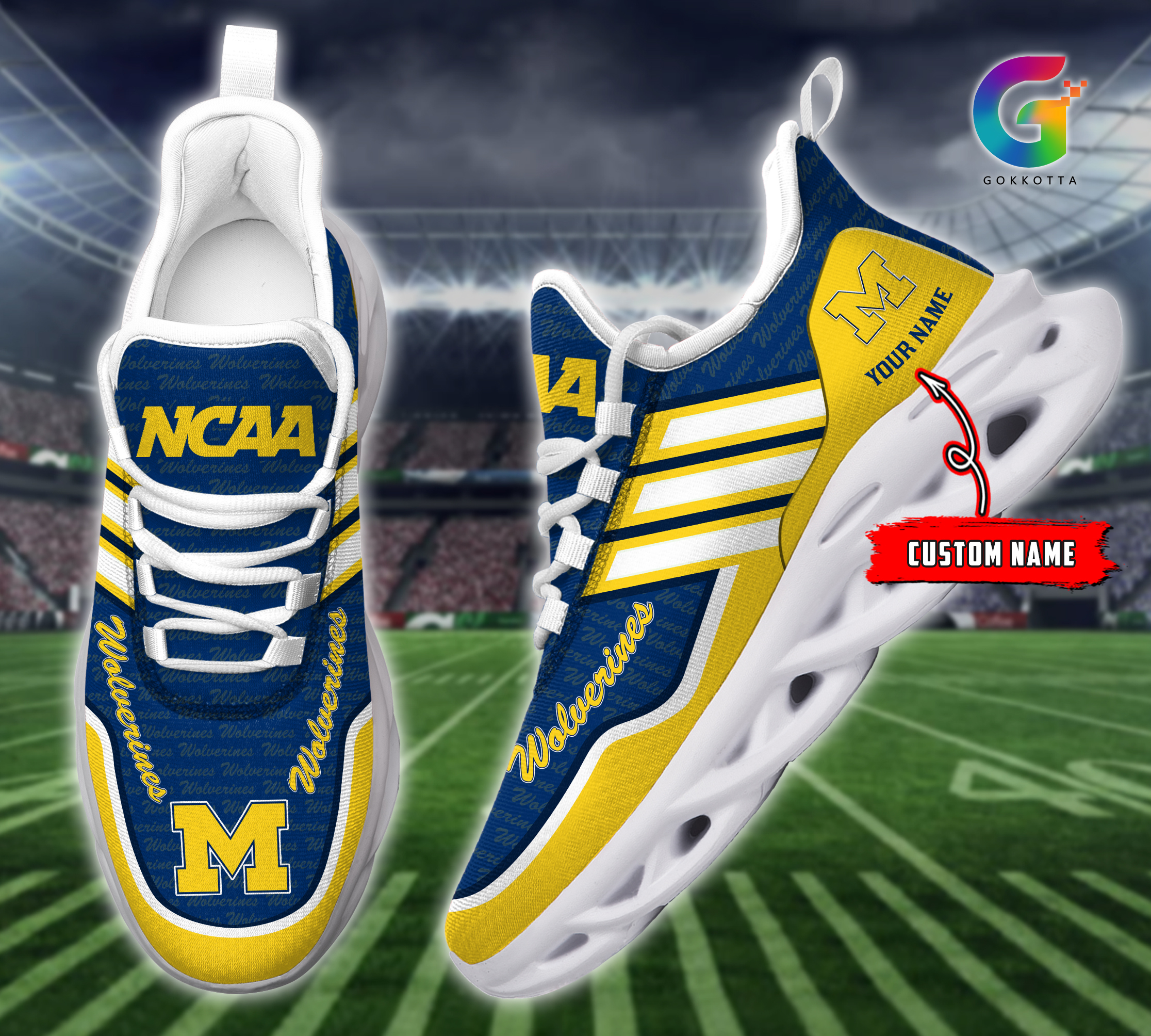 JWFancy Michigan Wolverines NCAA Max Soul Shoes Sneakers For Men And Women