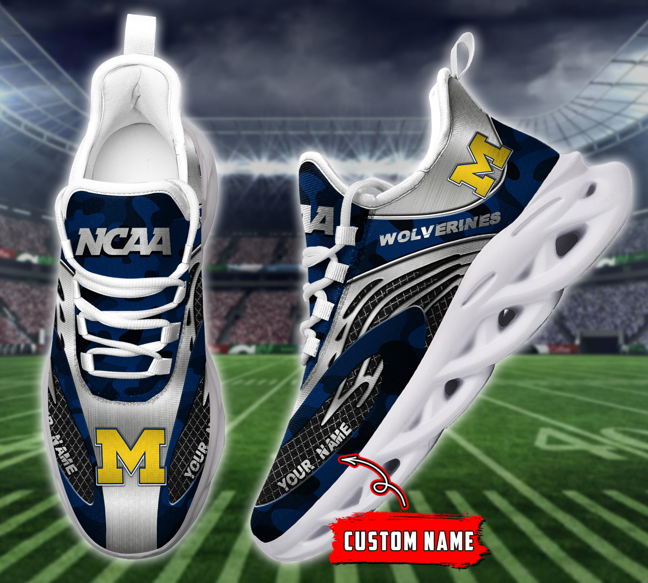 JWFancy Michigan Wolverines NCAA Max Soul Shoes Sneakers For Men And Women