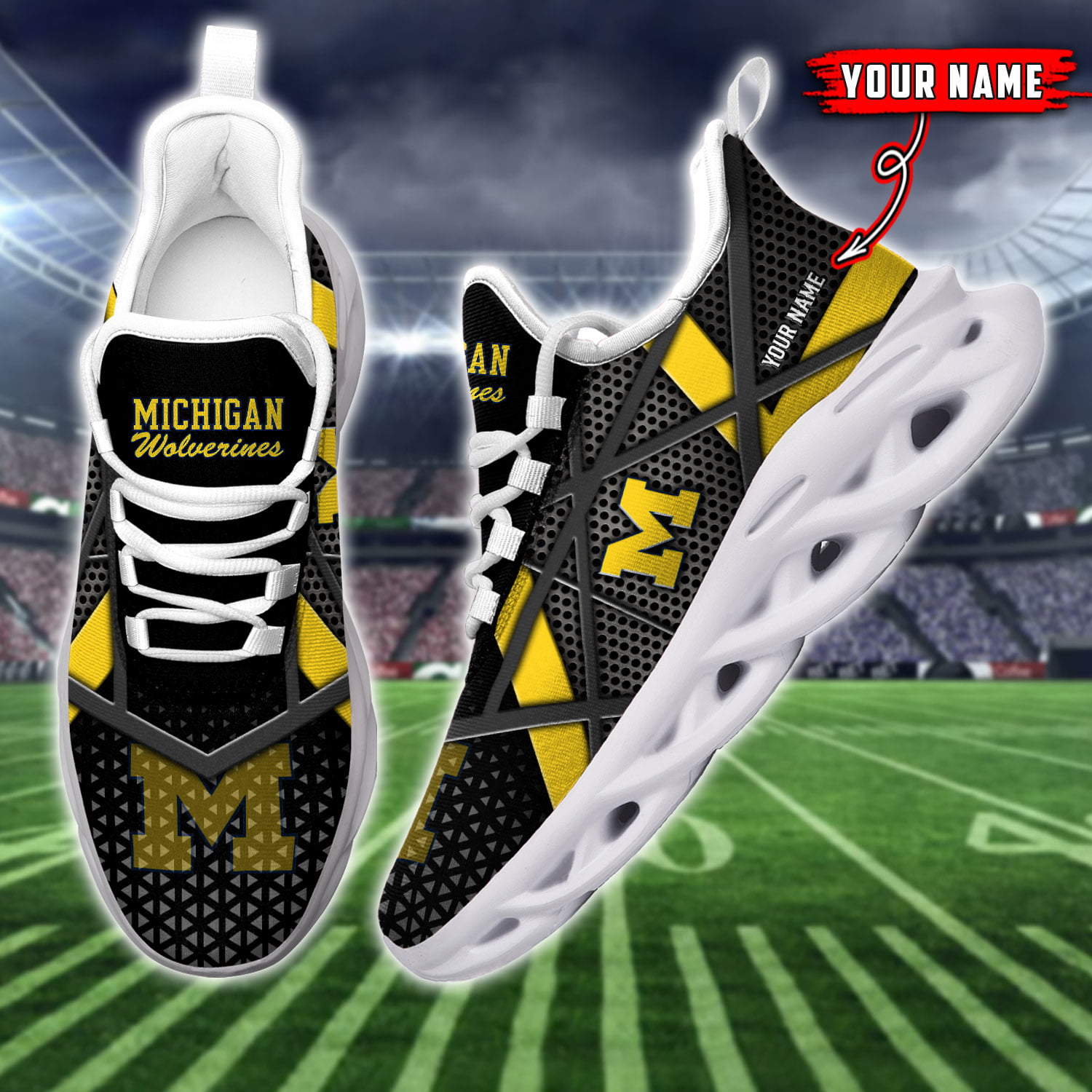 JWFancy Michigan Wolverines NCAA Max Soul Shoes Sneakers For Men And Women