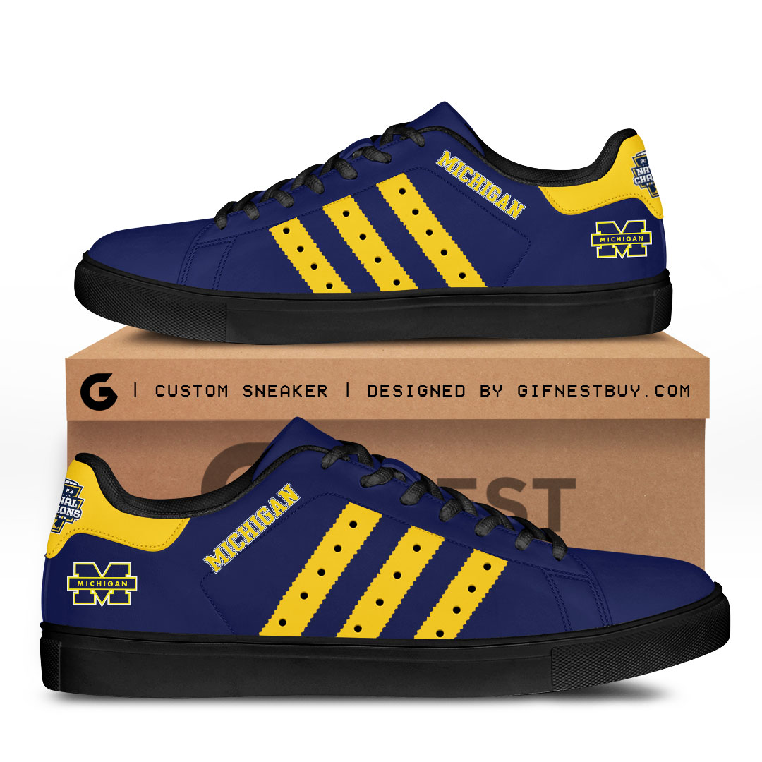 JWFancy Michigan Wolverines Skate Stan Shoes Sneakes For Men And Women