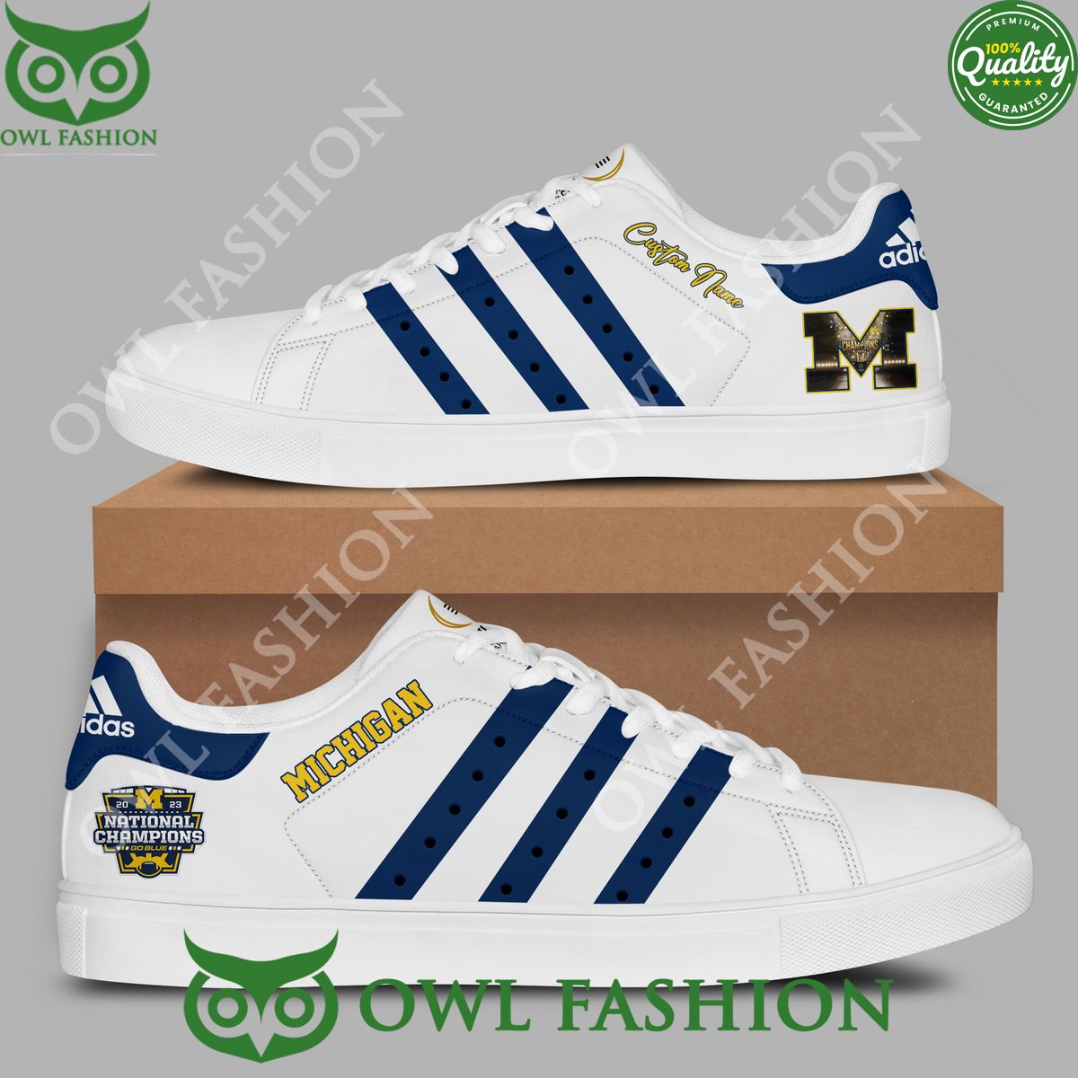 JWFancy Michigan Wolverines Skate Stan Shoes Sneakes For Men And Women