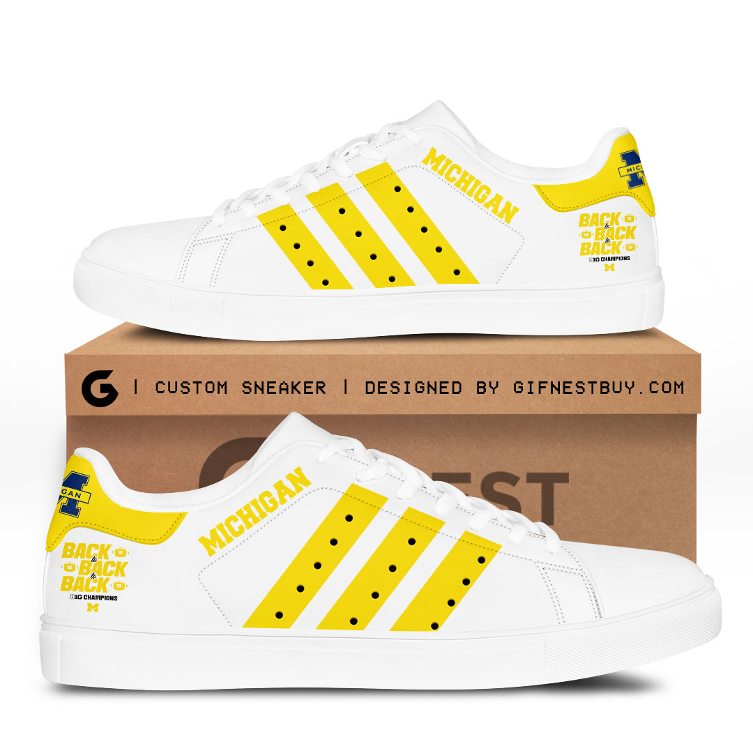 JWFancy Michigan Wolverines Skate Stan Shoes Sneakes For Men And Women