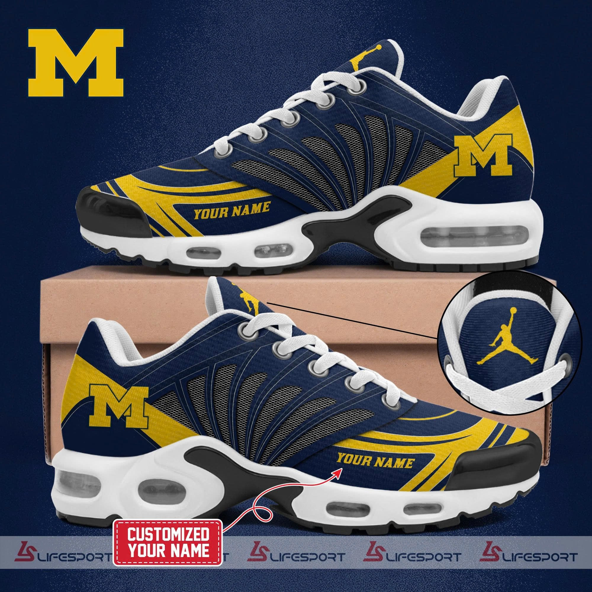 JWFancy Michigan Wolverines TN Shoes Sneakers For Men And Women
