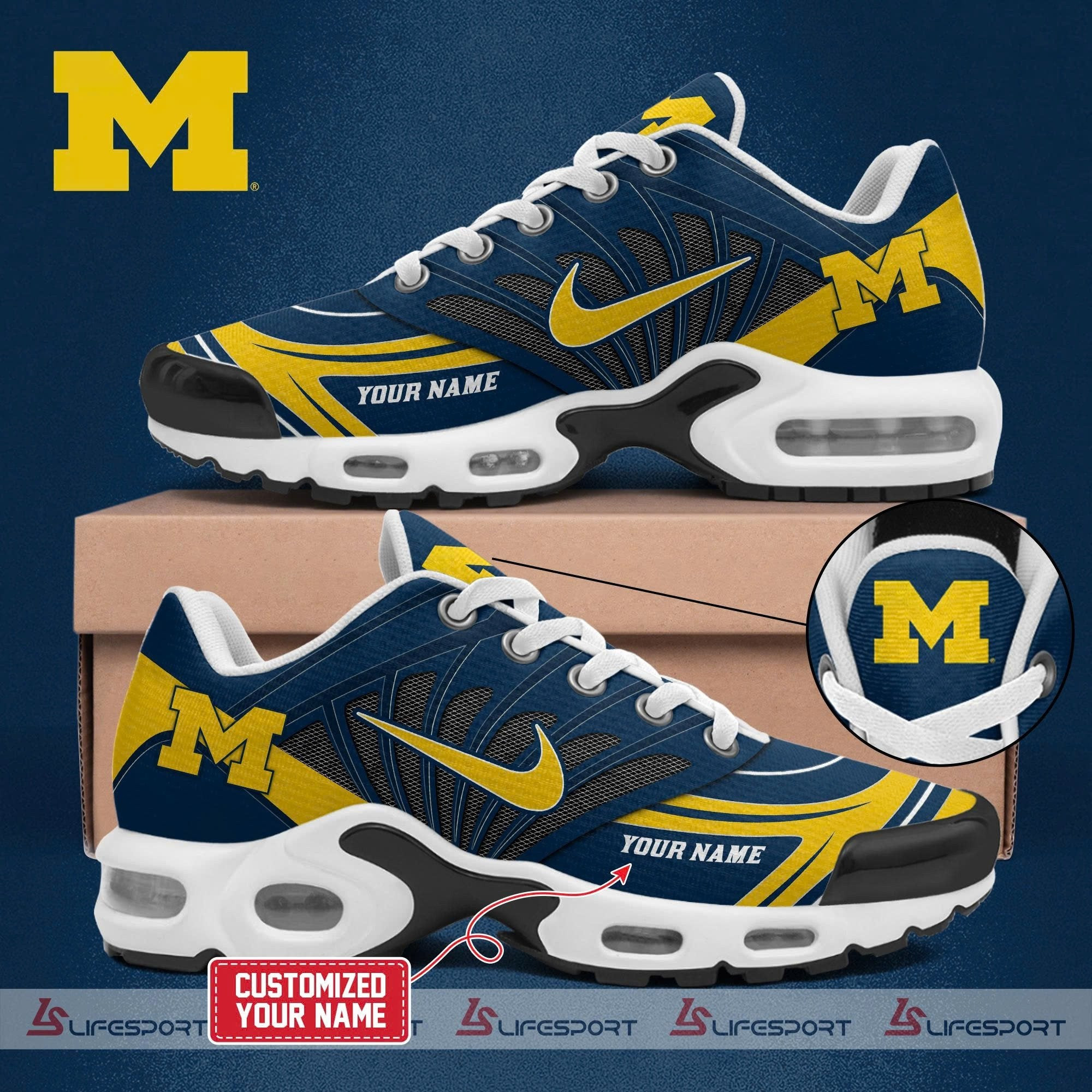 JWFancy Michigan Wolverines TN Shoes Sneakers For Men And Women