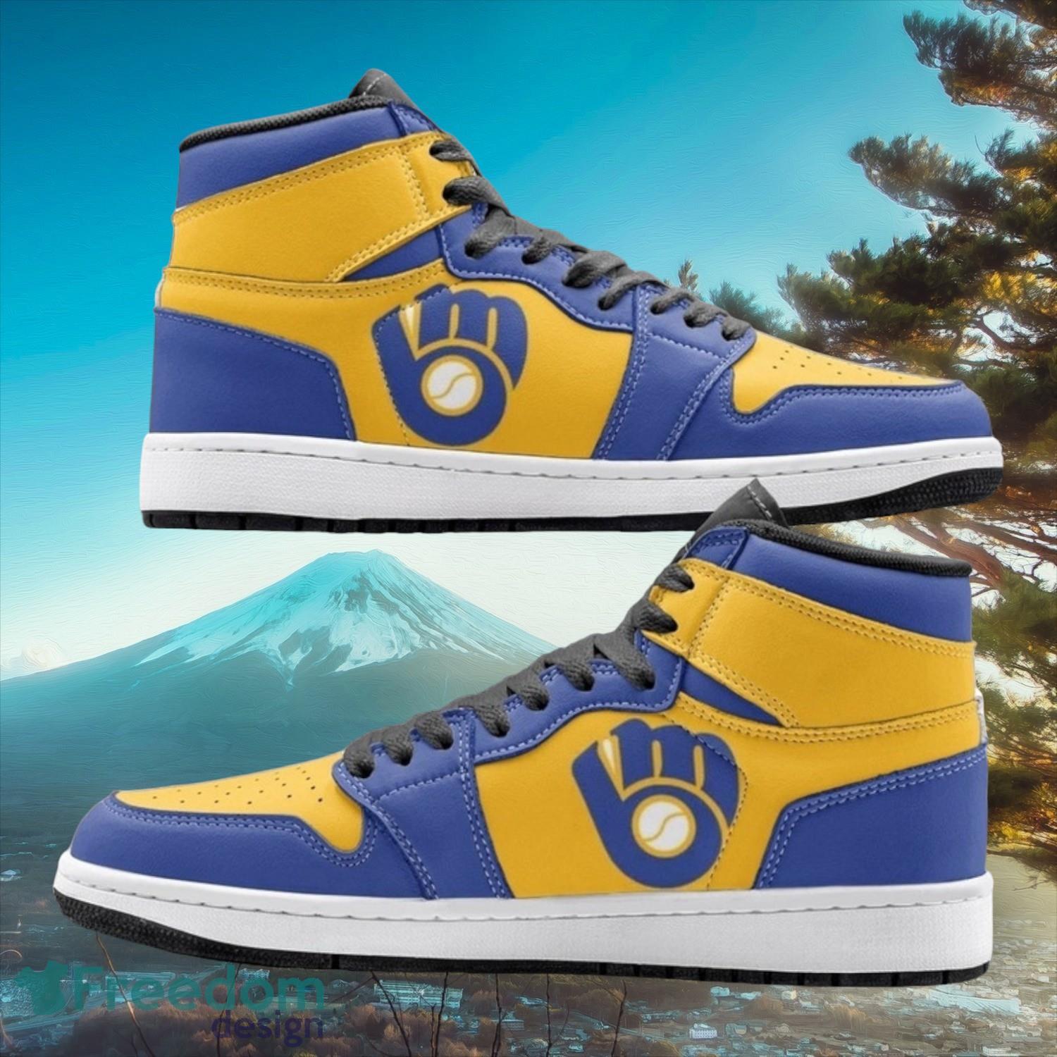 JWFancy Milwaukee Brewers AJ1 High Sneakers Shoes For Men And Women