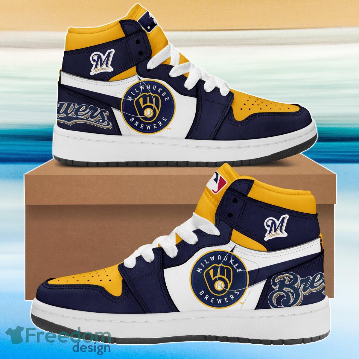 JWFancy Milwaukee Brewers AJ1 High Sneakers Shoes For Men And Women