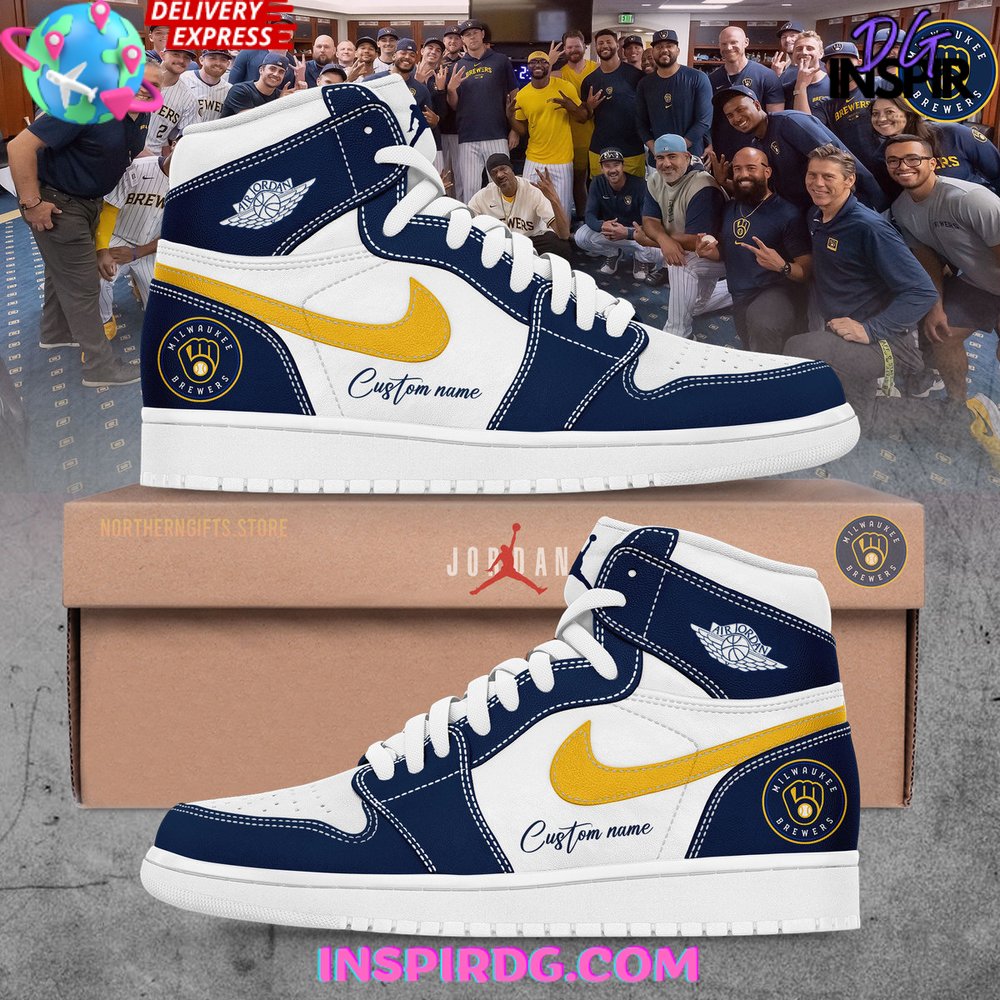 JWFancy Milwaukee Brewers AJ1 High Sneakers Shoes For Men And Women