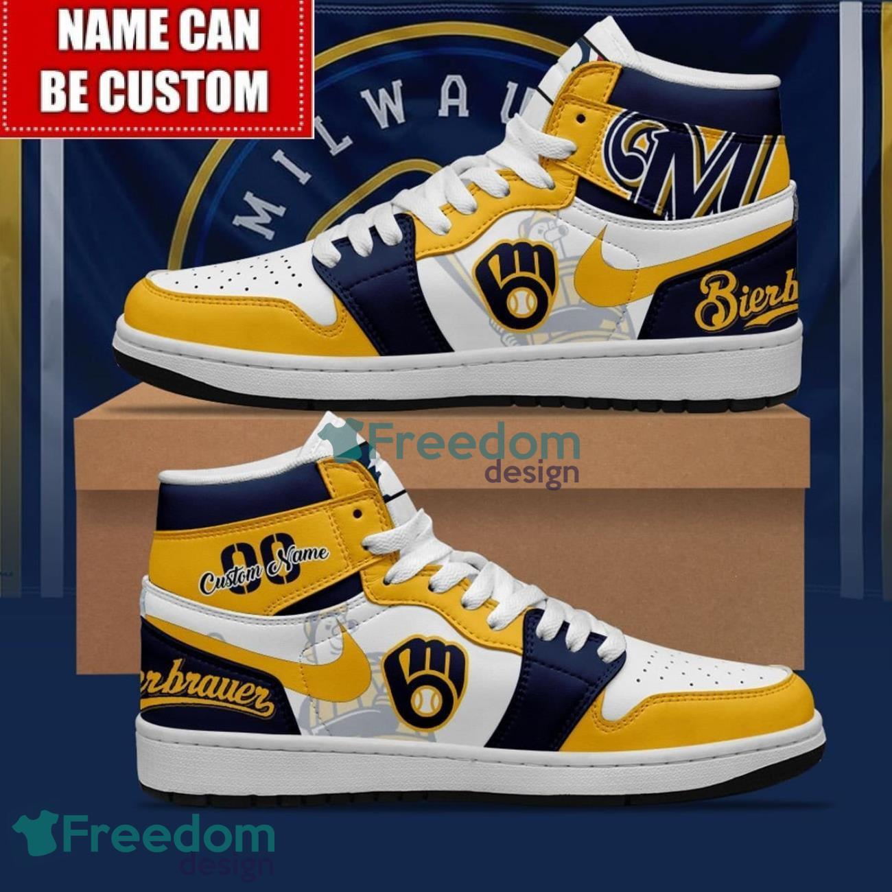 JWFancy Milwaukee Brewers AJ1 High Sneakers Shoes For Men And Women