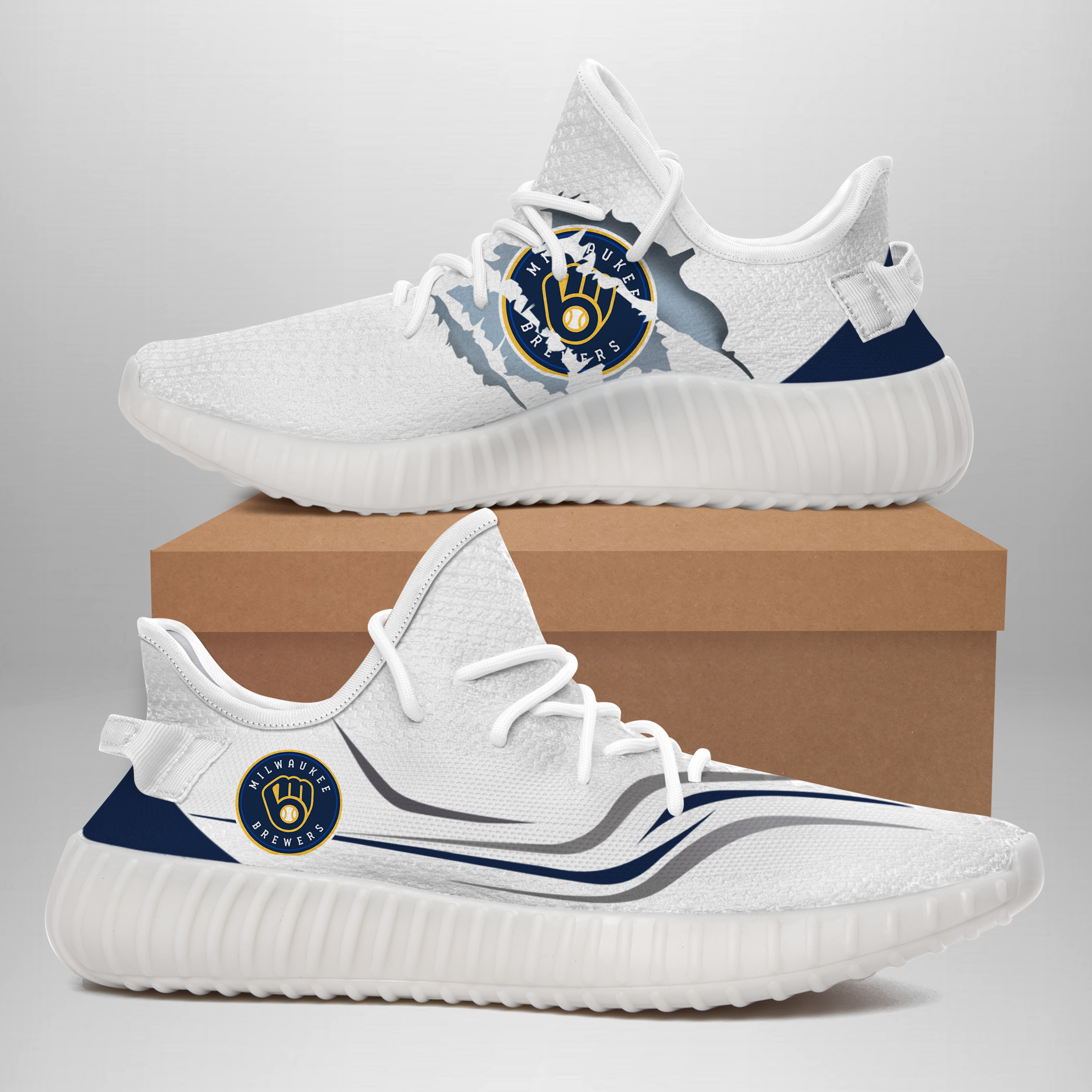 JWFancy Milwaukee Brewers Yeezy Boost Shoes For Men And Women