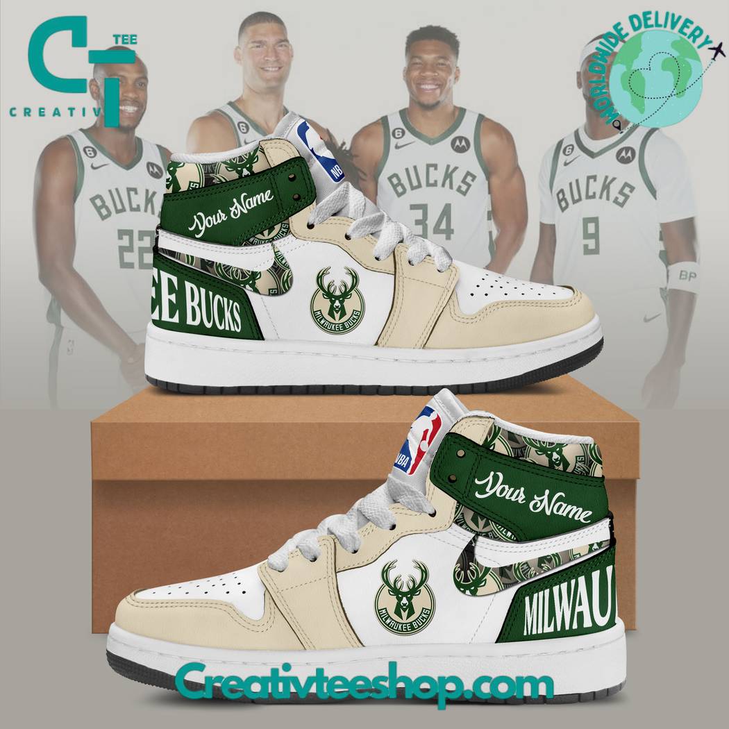 JWFancy Milwaukee Bucks AJ1 High Sneakers Shoes For Men And Women