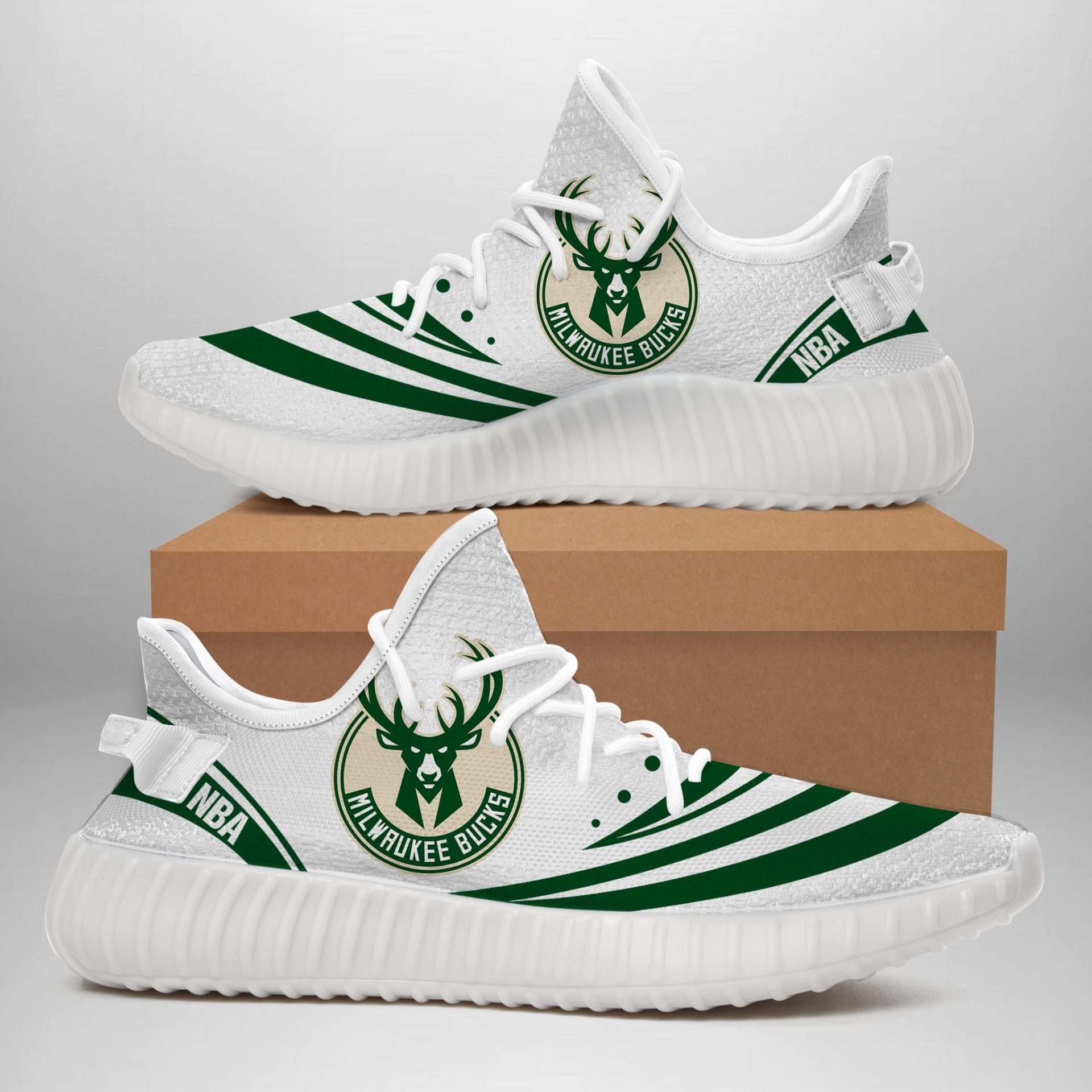JWFancy Milwaukee Bucks Yeezy Boost Shoes For Men And Women