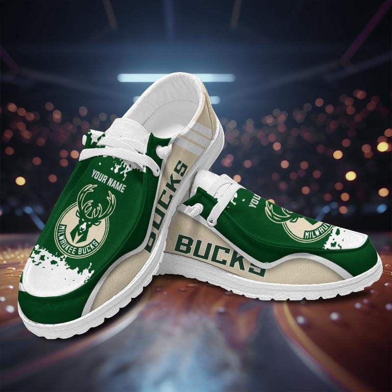JWFancy Milwaukee Buckss Hey Dude Shoes Wally Men's Lace Up Loafers Comfortable For Men And Women