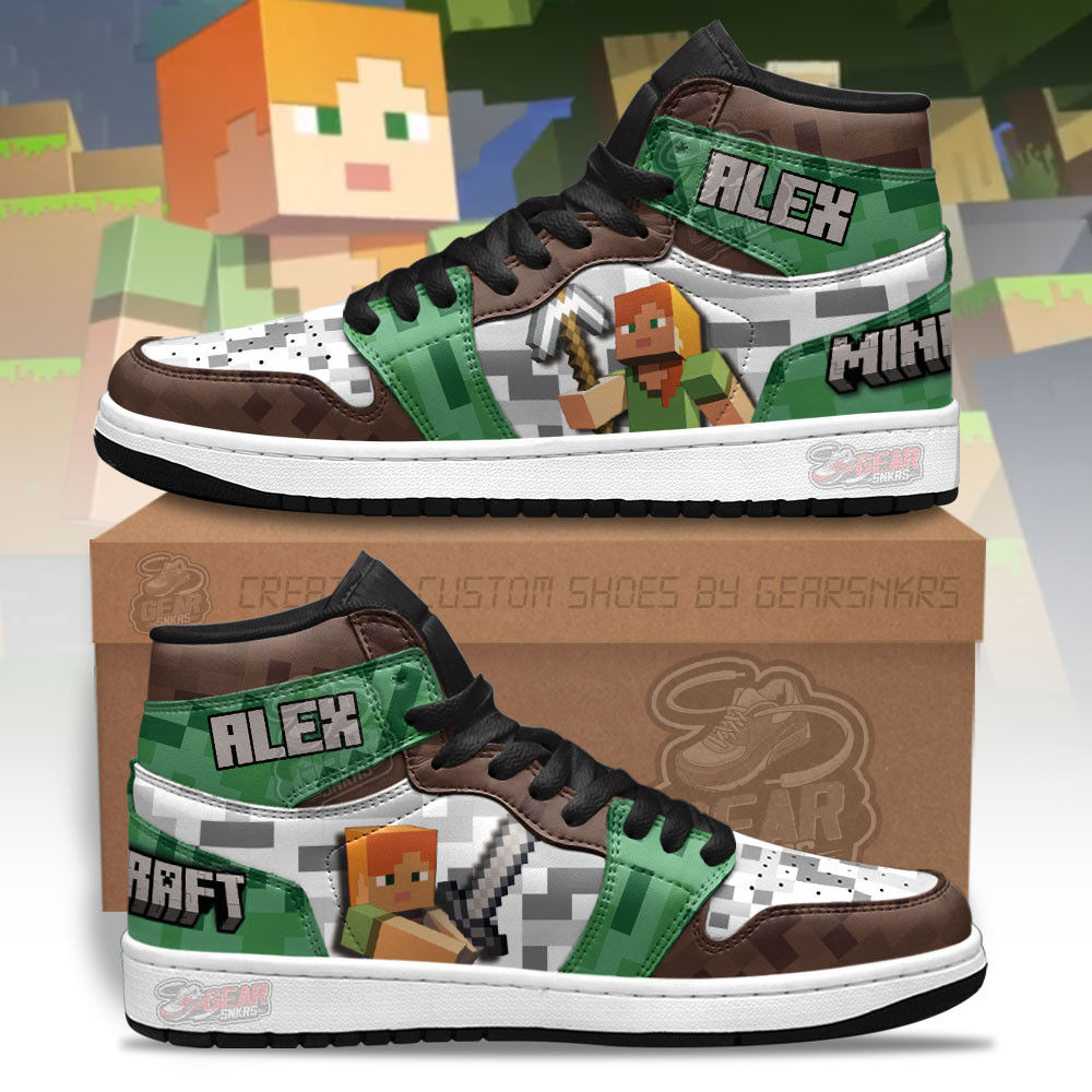 JWFancy Minecraft AJ1 High Sneakers Shoes For Men And Women