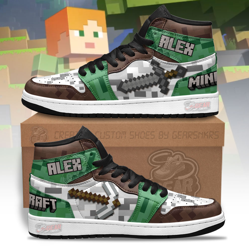 JWFancy Minecraft AJ1 High Sneakers Shoes For Men And Women