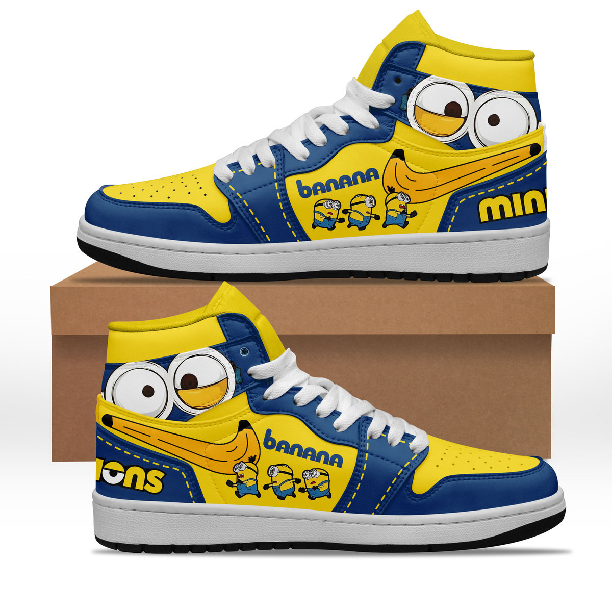 JWFancy Minions AJ1 High Sneakers Shoes For Men And Women