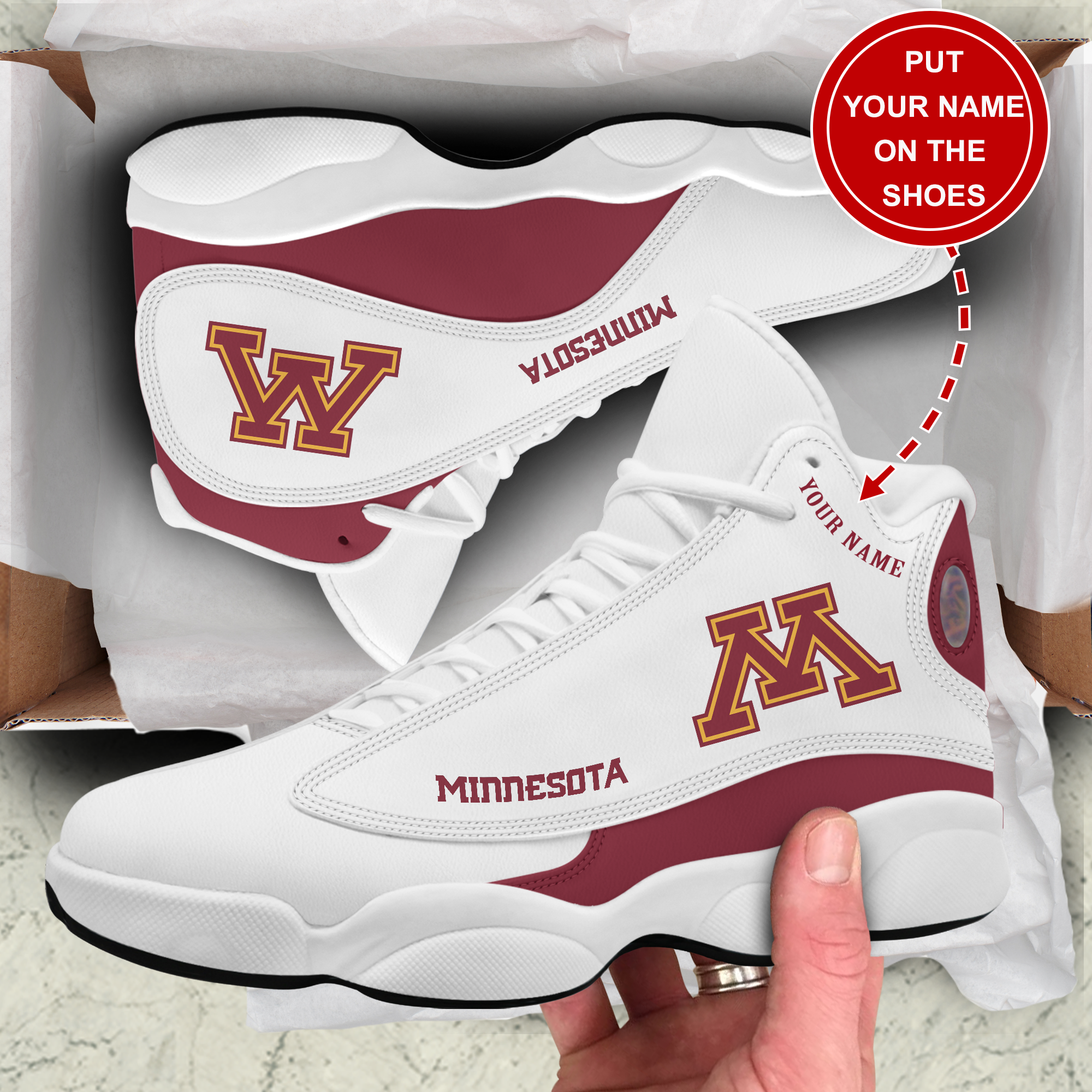JWFancy Minnesota Golden Gophers AJ13 Sneakers Shoes For Men And Women