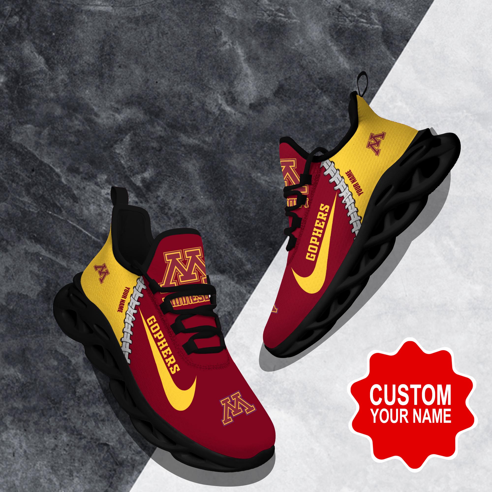 JWFancy Minnesota Golden Gophers Max Soul Shoes Sneakers For Men And Women