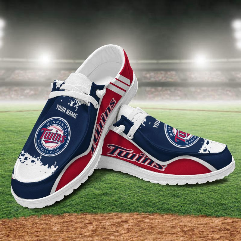 JWFancy Minnesota Twins Hey Dude Shoes Wally Men's Lace Up Loafers Comfortable For Men And Women