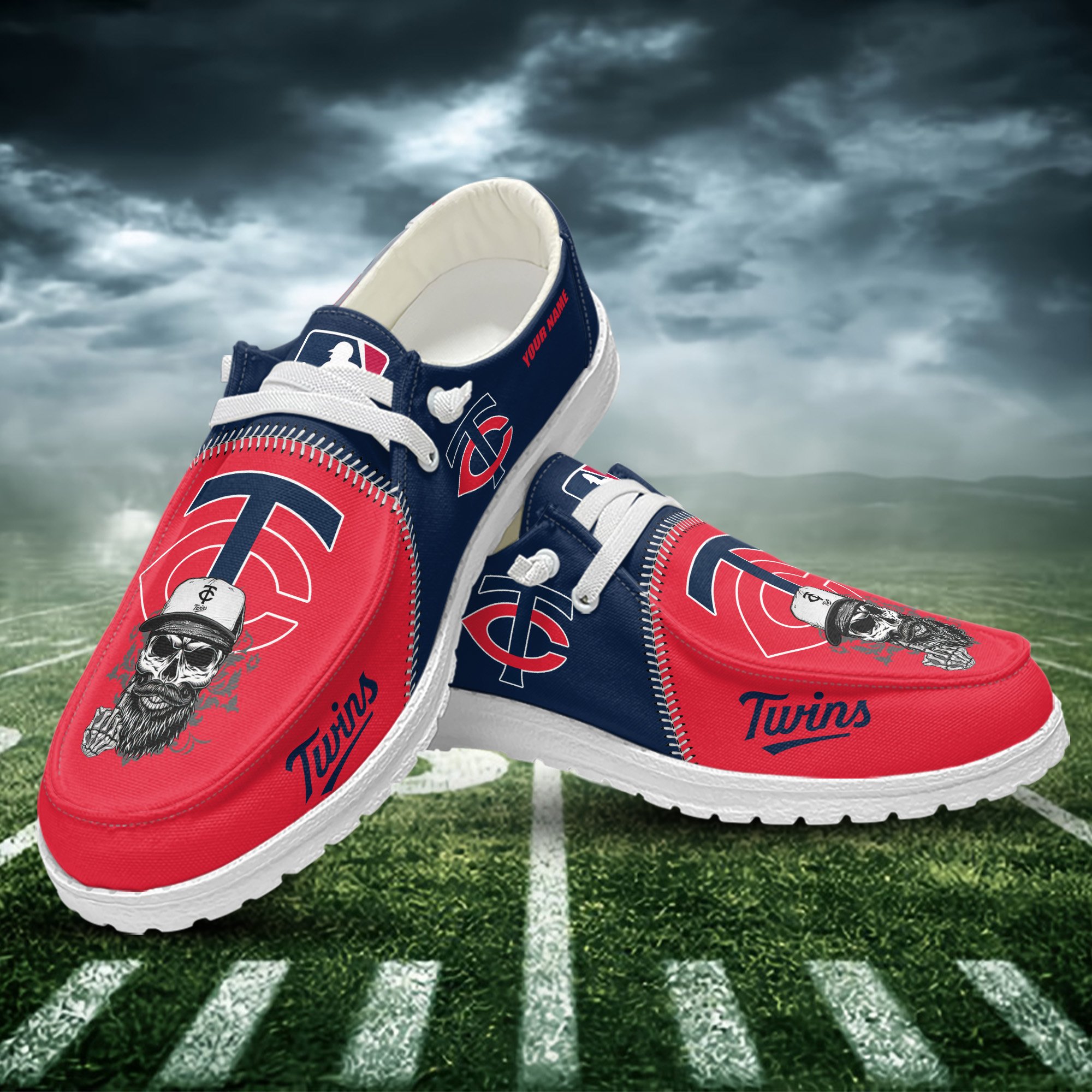 JWFancy Minnesota Twins Hey Dude Shoes Wally Men's Lace Up Loafers Comfortable For Men And Women