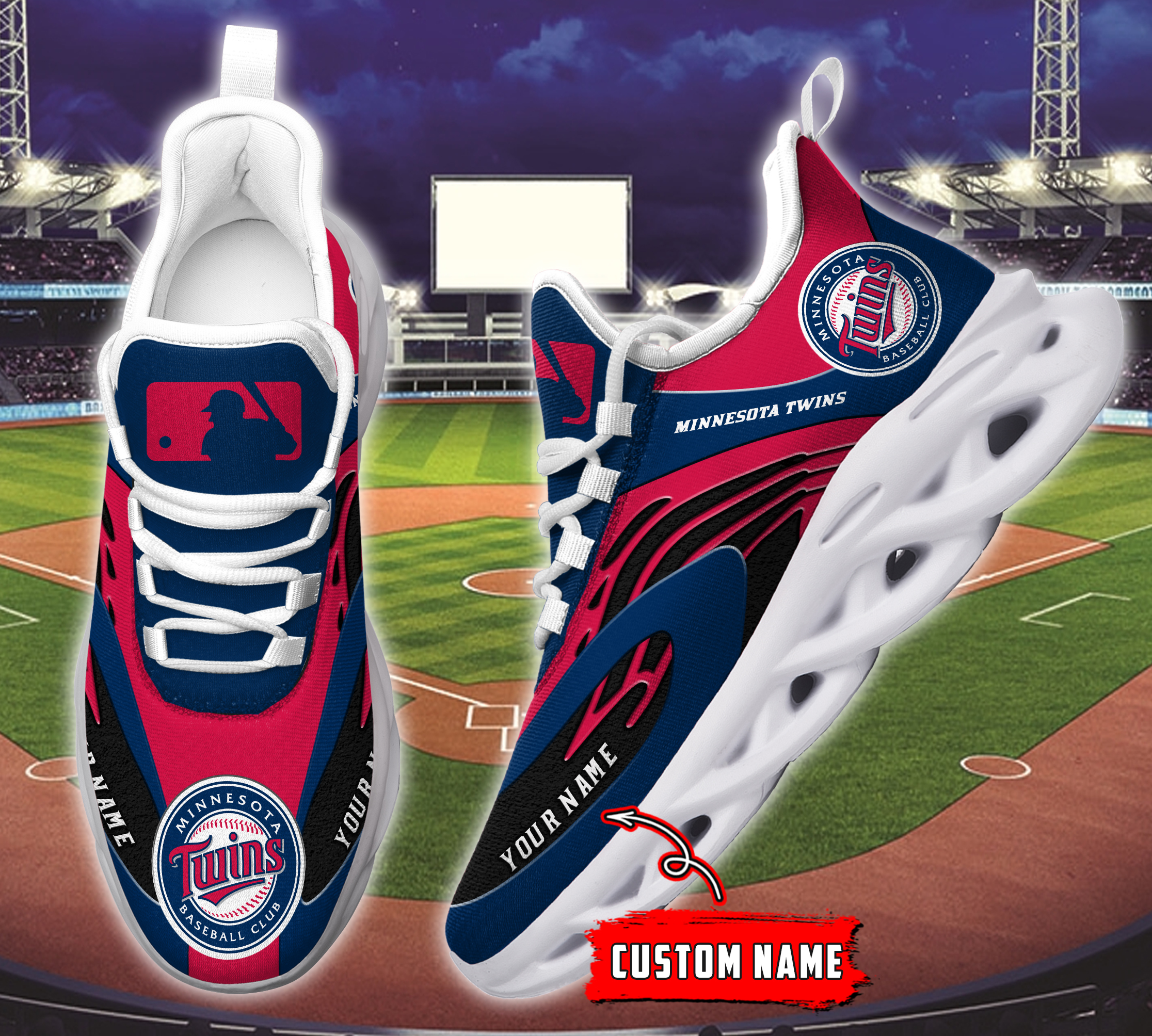 JWFancy Minnesota Twins MLB Max Soul Shoes Sneakers For Men And Women