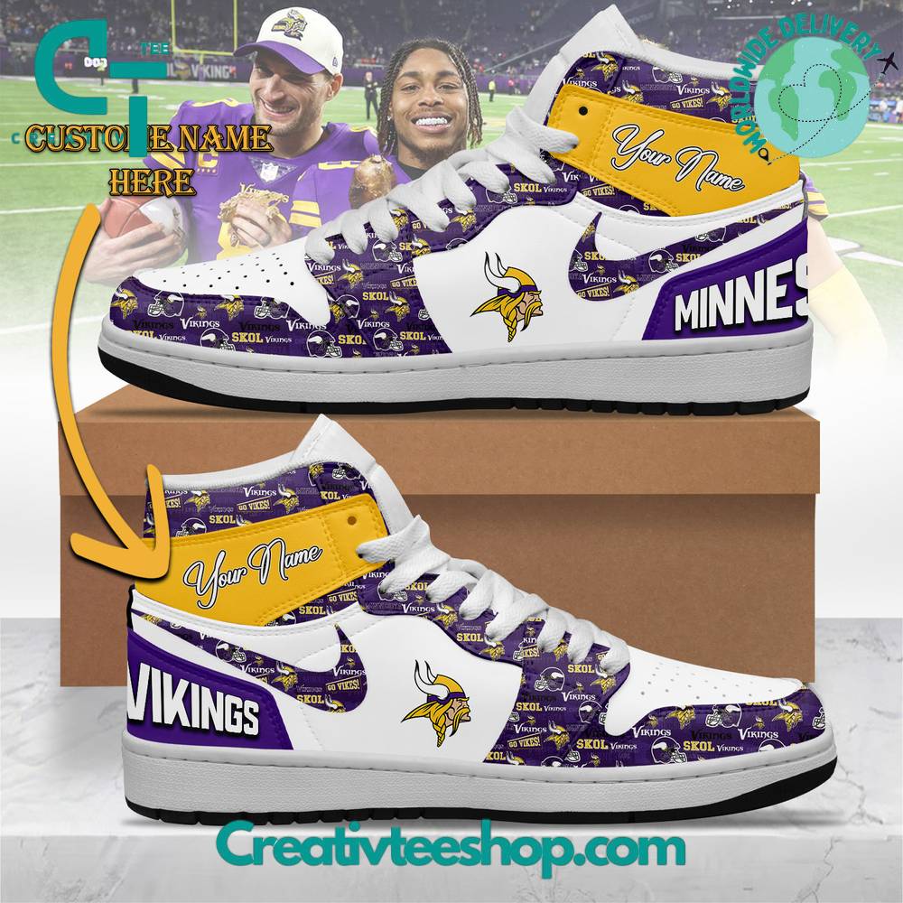 JWFancy Minnesota Vikings AJ1 High Sneakers Shoes For Men And Women