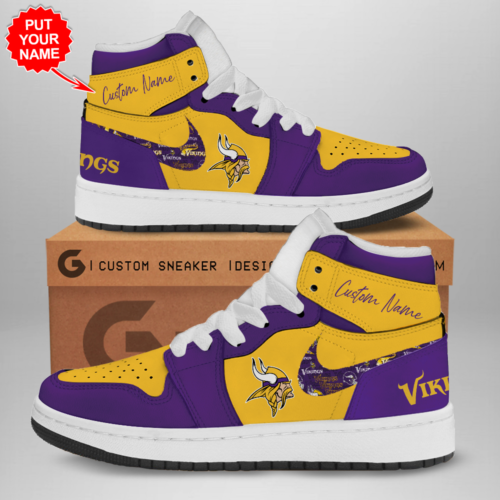 JWFancy Minnesota Vikings AJ1 High Sneakers Shoes For Men And Women