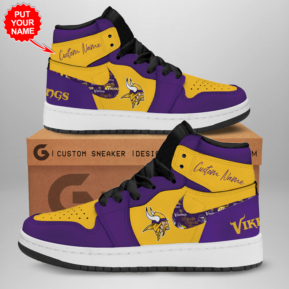 JWFancy Minnesota Vikings AJ1 High Sneakers Shoes For Men And Women
