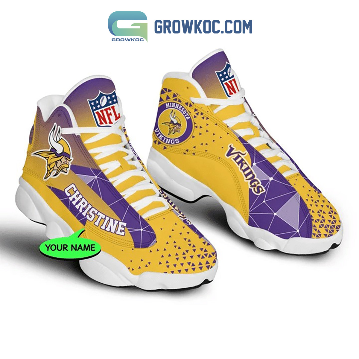JWFancy Minnesota Vikings AJ13 Sneakers Shoes For Men And Women
