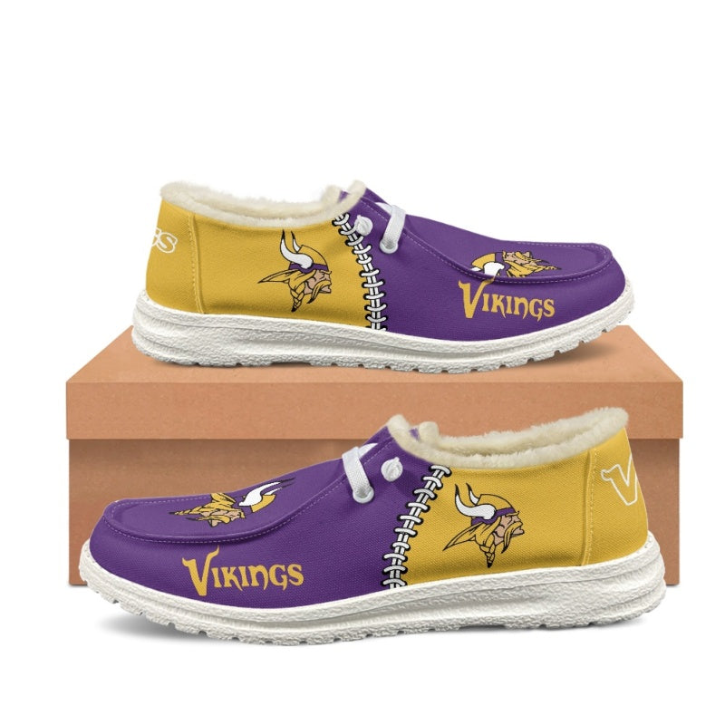 JWFancy Minnesota Vikings Hey Dude Shoes Wally Men's Lace Up Loafers Comfortable For Men And Women