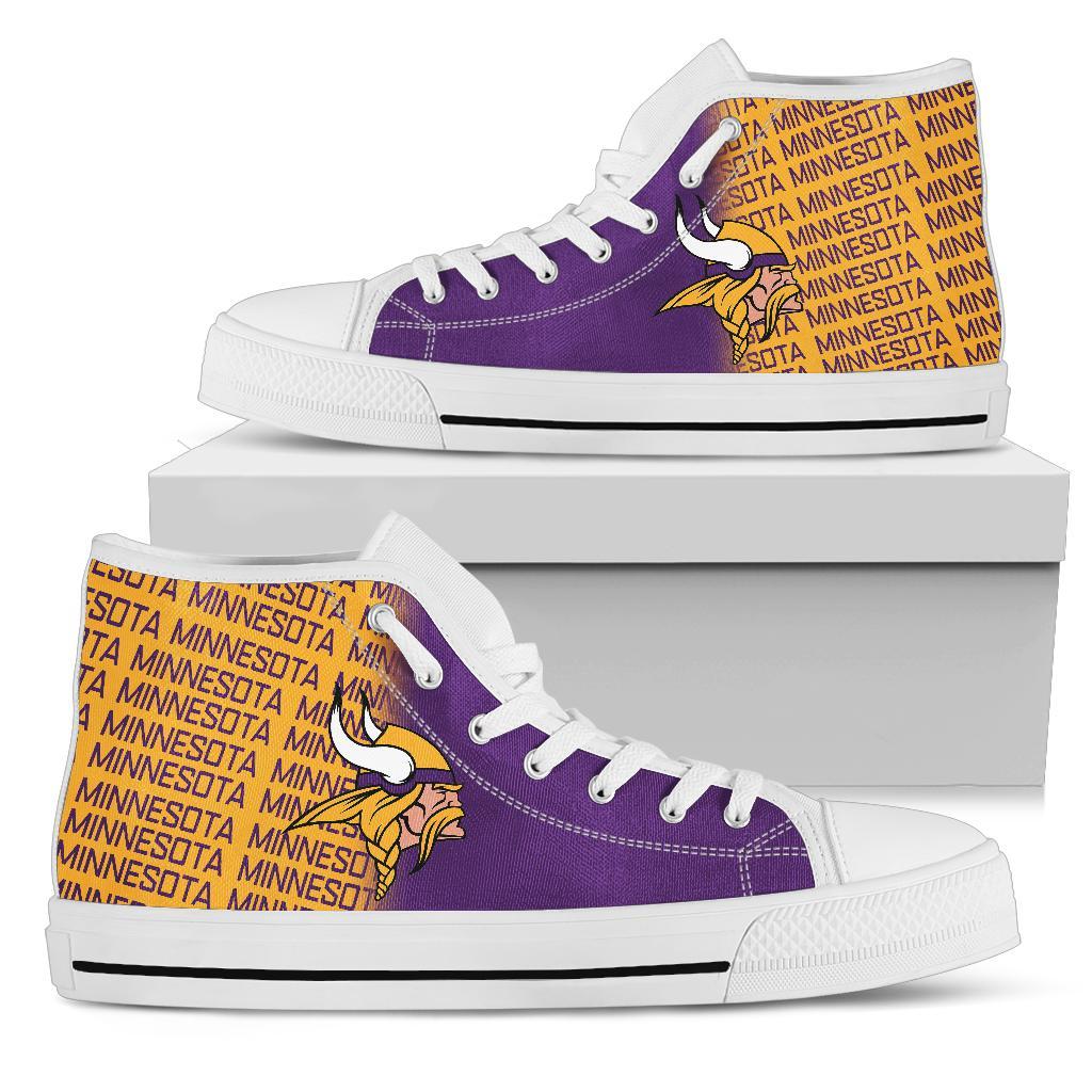 JWFancy Minnesota Vikings High Top Canvas Sneakers Shoes For Men And Women