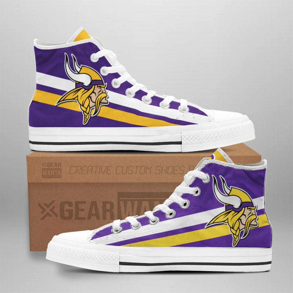 JWFancy Minnesota Vikings High Top Canvas Sneakers Shoes For Men And Women