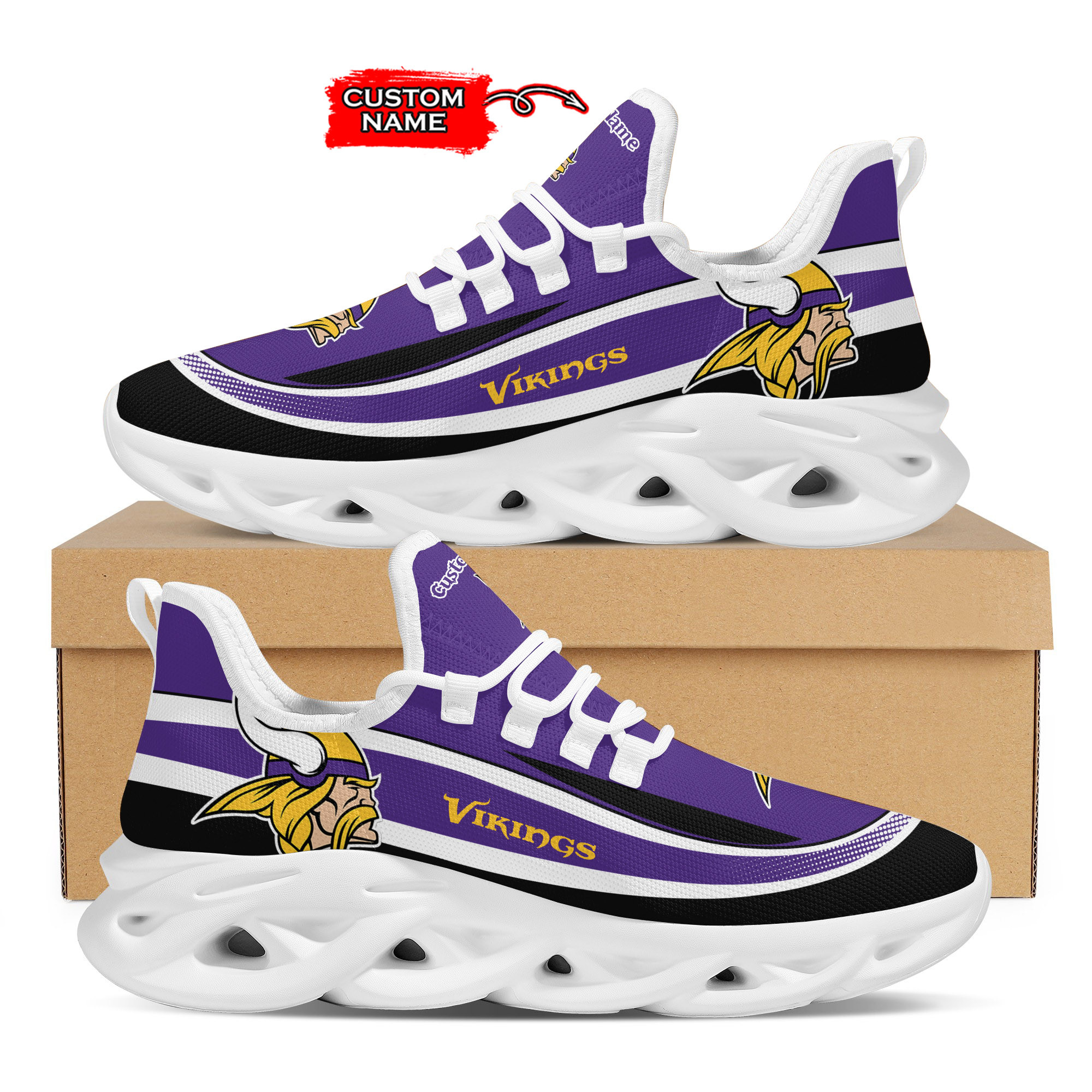JWFancy Minnesota Vikings Max Soul Shoes Sneakers For Men And Women
