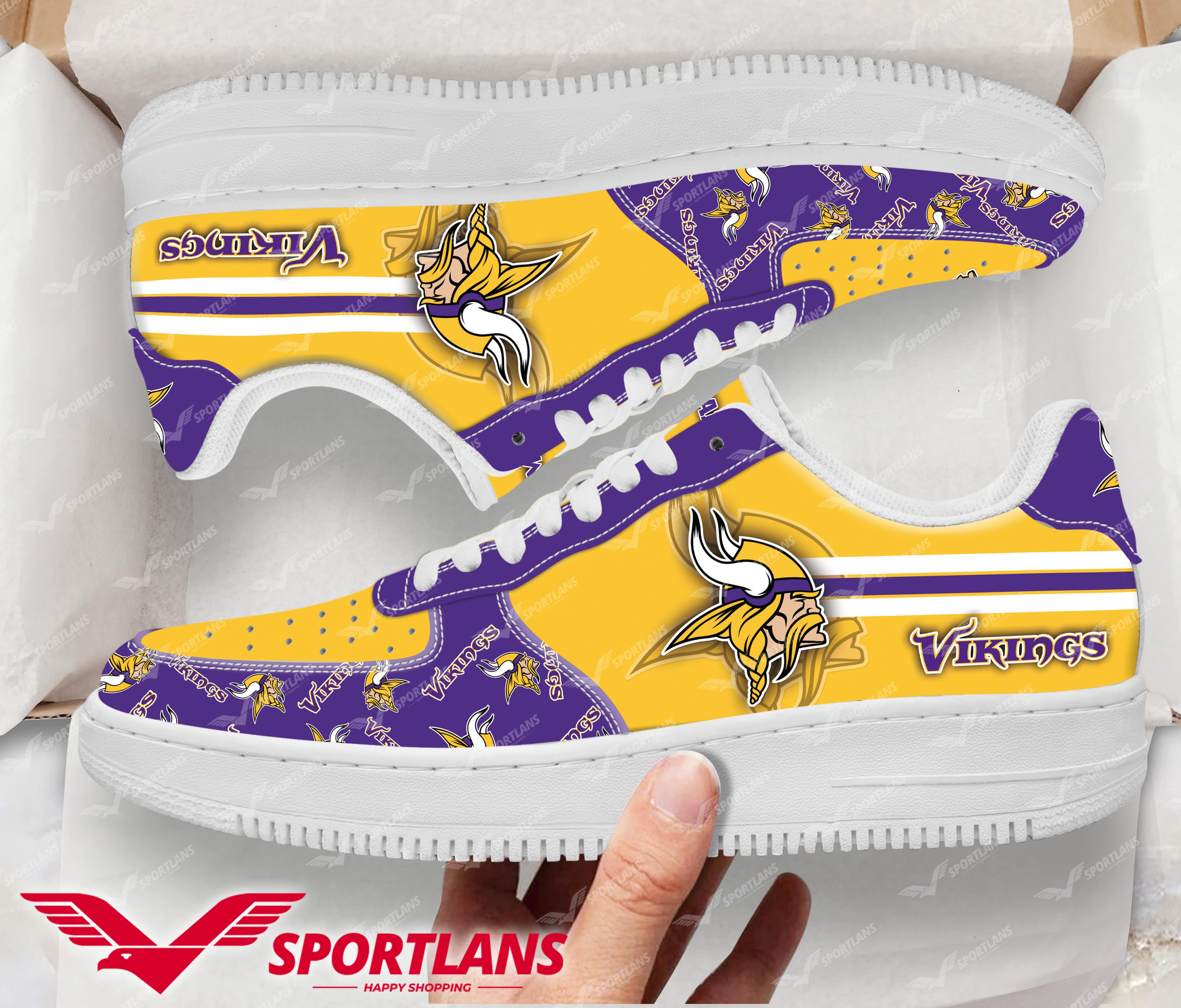JWFancy Minnesota Vikings NFL Air Low-Top Sneakers Shoes For Men And Women