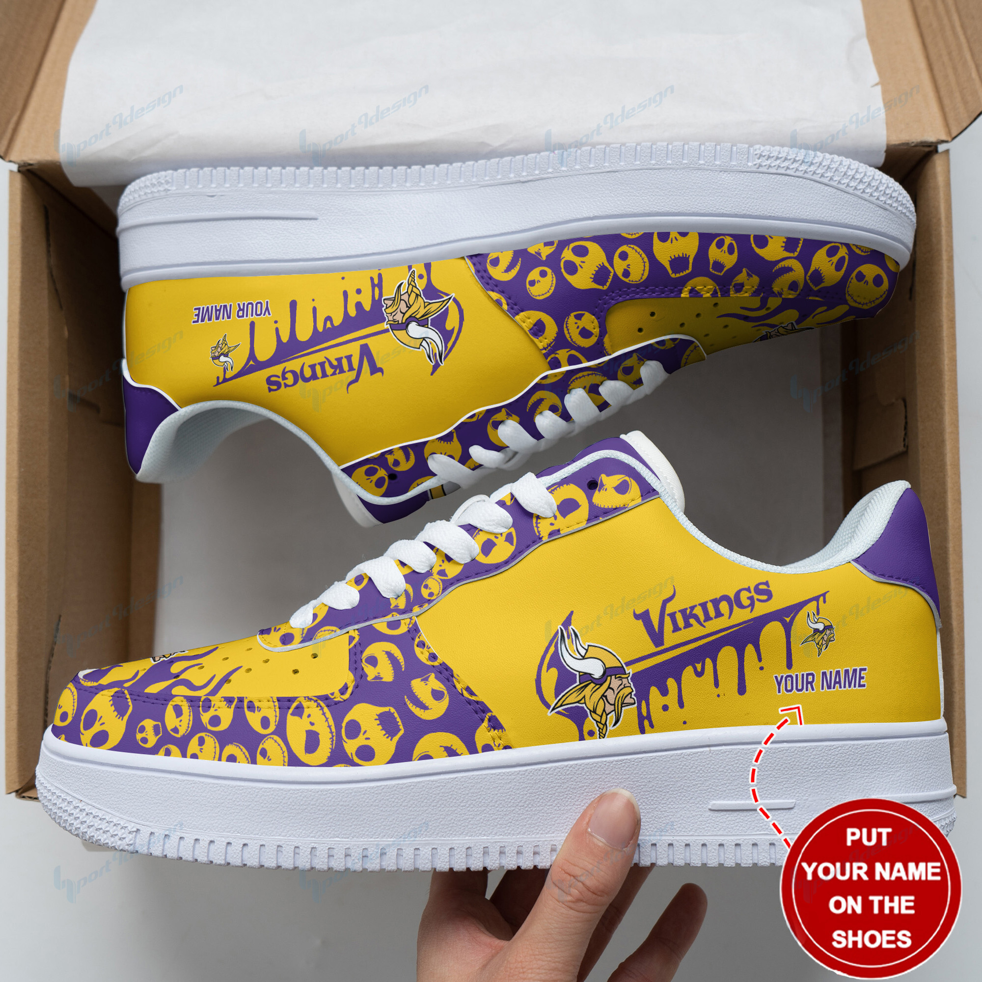 JWFancy Minnesota Vikings NFL Air Low-Top Sneakers Shoes For Men And Women
