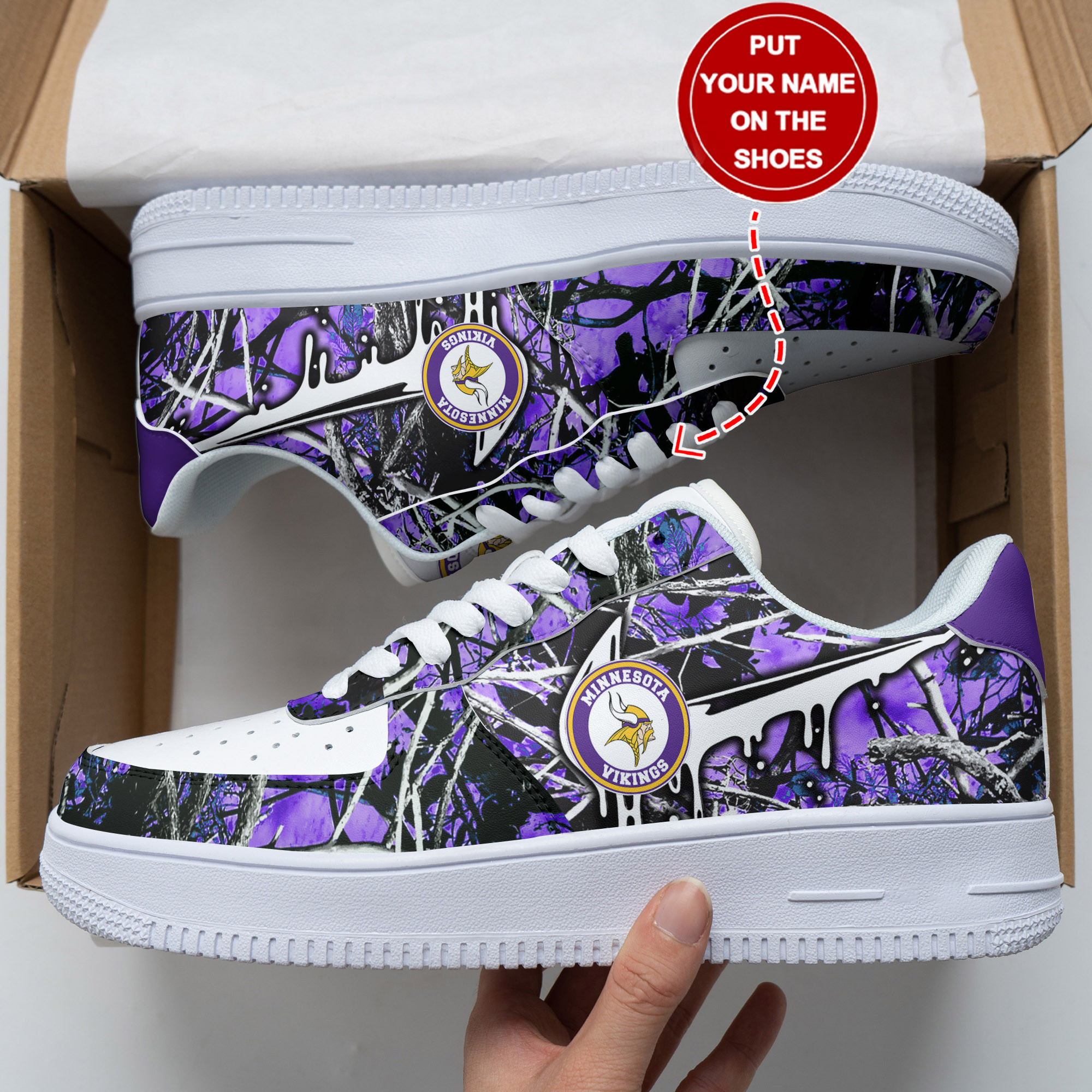 JWFancy Minnesota Vikings NFL Air Low-Top Sneakers Shoes For Men And Women