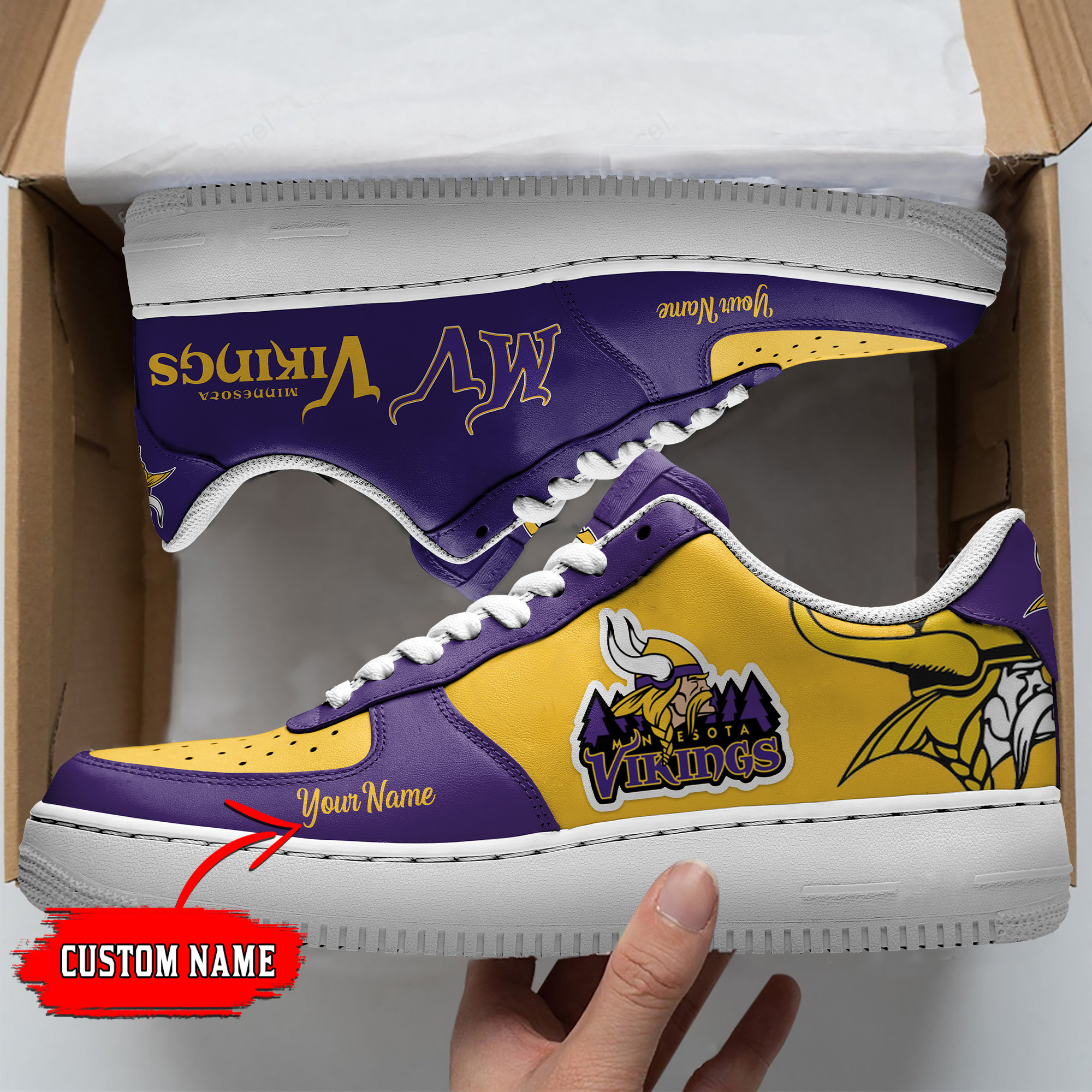 JWFancy Minnesota Vikings NFL Air Low-Top Sneakers Shoes For Men And Women