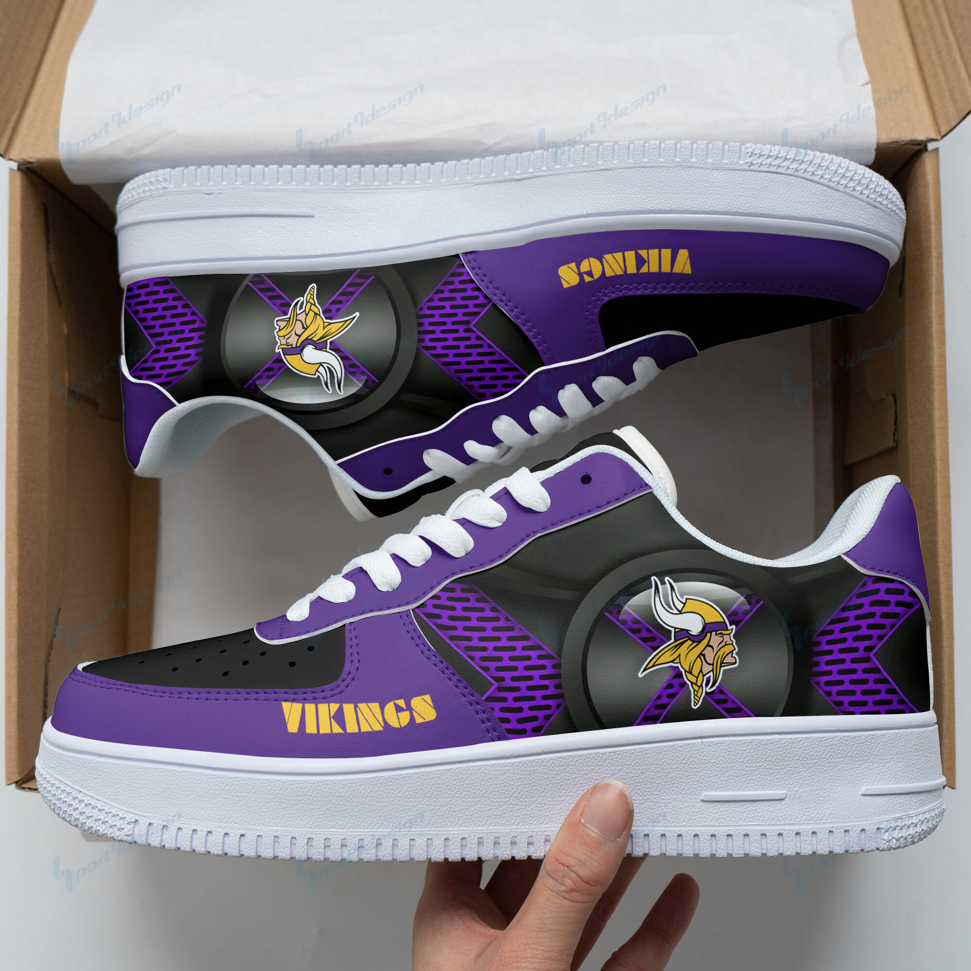 JWFancy Minnesota Vikings NFL Air Low-Top Sneakers Shoes For Men And Women