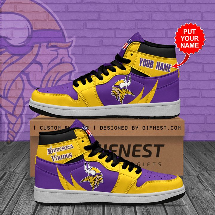 JWFancy Minnesota Vikings NFL AJ1 High Sneakers Shoes For Men And Women