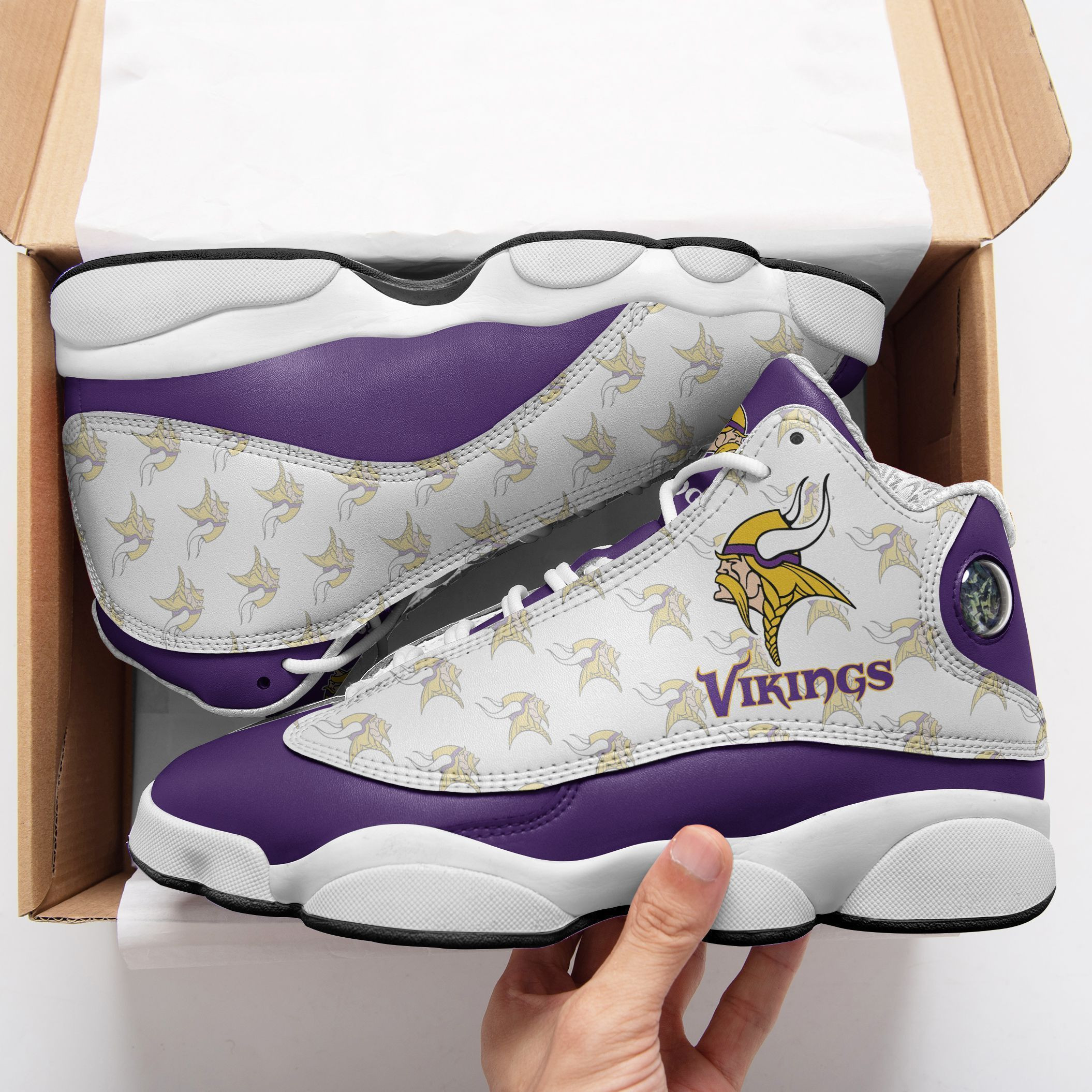 JWFancy Minnesota Vikings NFL AJ13 Sneakers Shoes For Men And Women