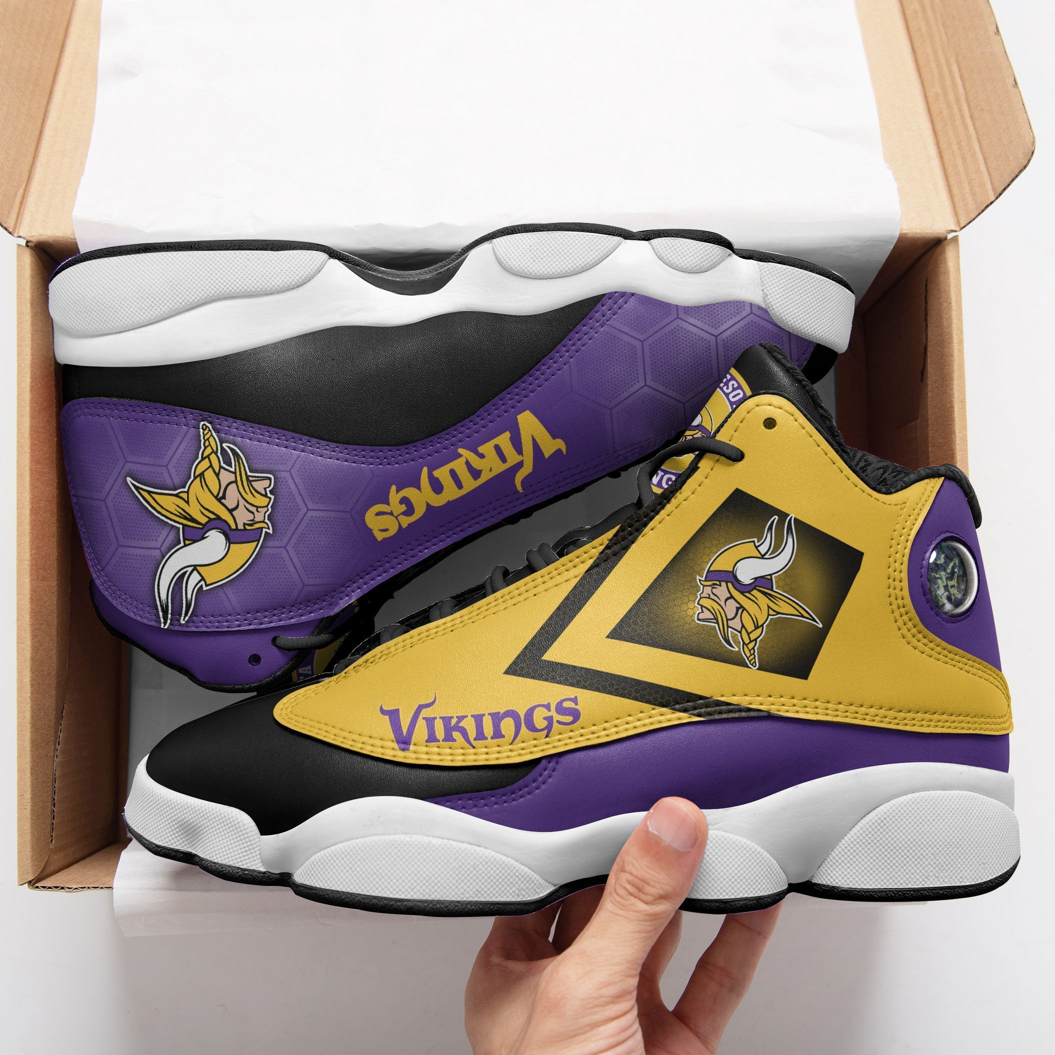 JWFancy Minnesota Vikings NFL AJ13 Sneakers Shoes For Men And Women