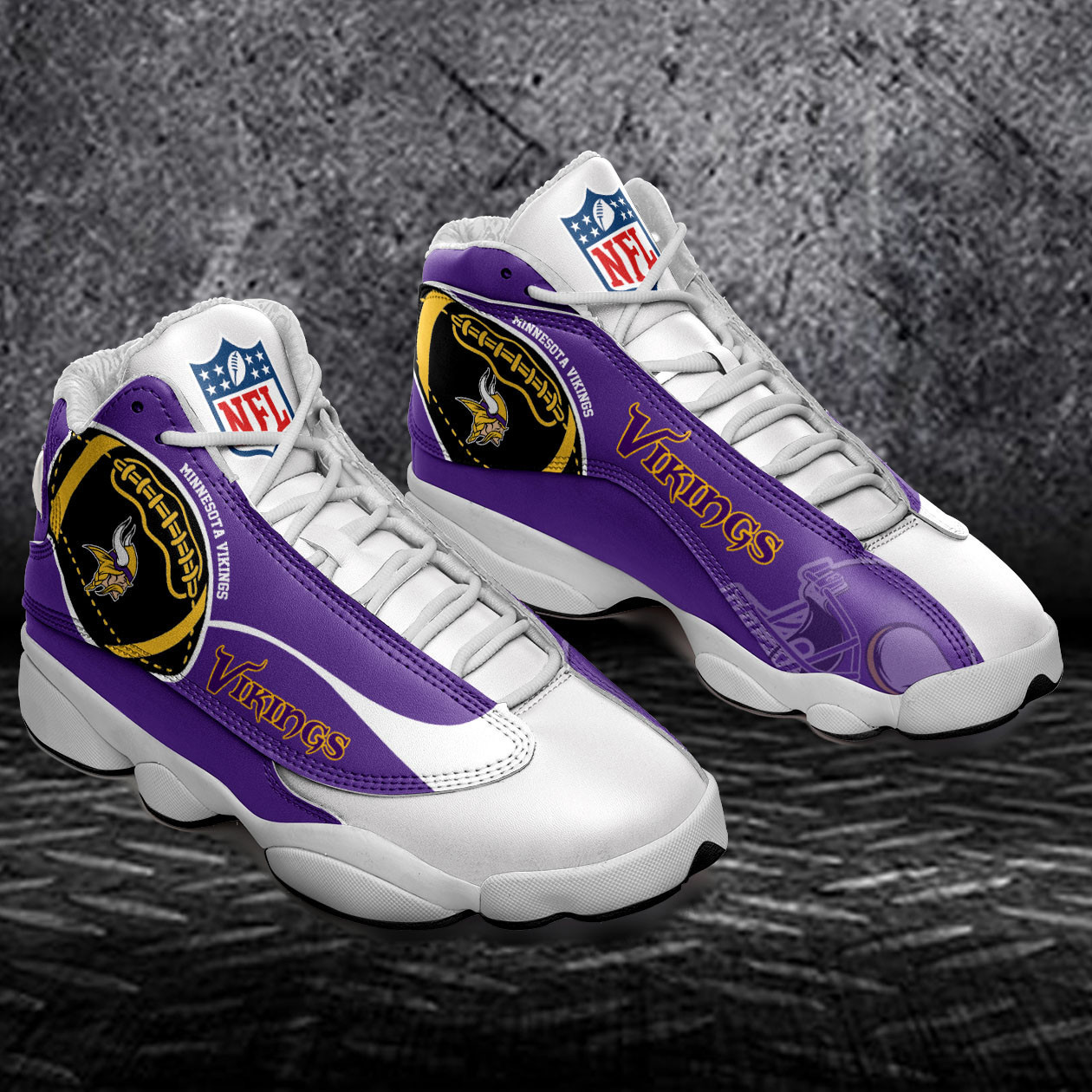 JWFancy Minnesota Vikings NFL AJ13 Sneakers Shoes For Men And Women
