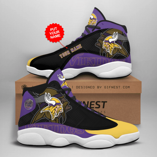 JWFancy Minnesota Vikings NFL AJ13 Sneakers Shoes For Men And Women