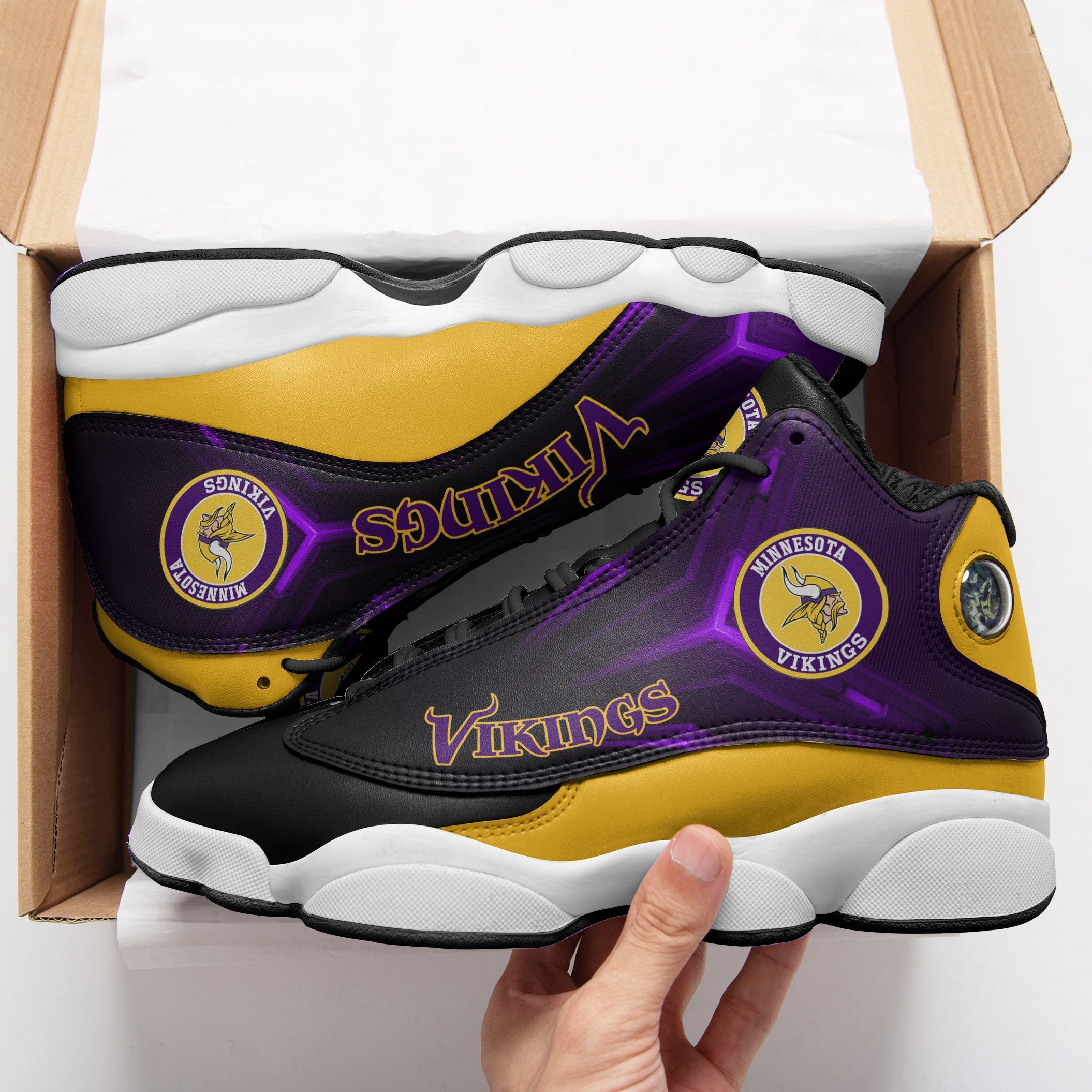 JWFancy Minnesota Vikings NFL AJ13 Sneakers Shoes For Men And Women