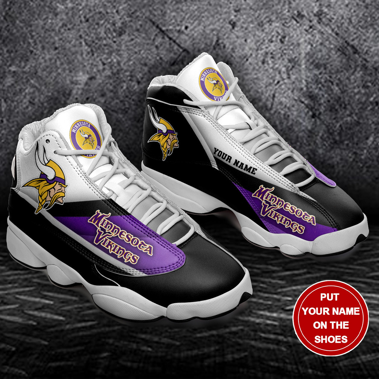 JWFancy Minnesota Vikings NFL AJ13 Sneakers Shoes For Men And Women