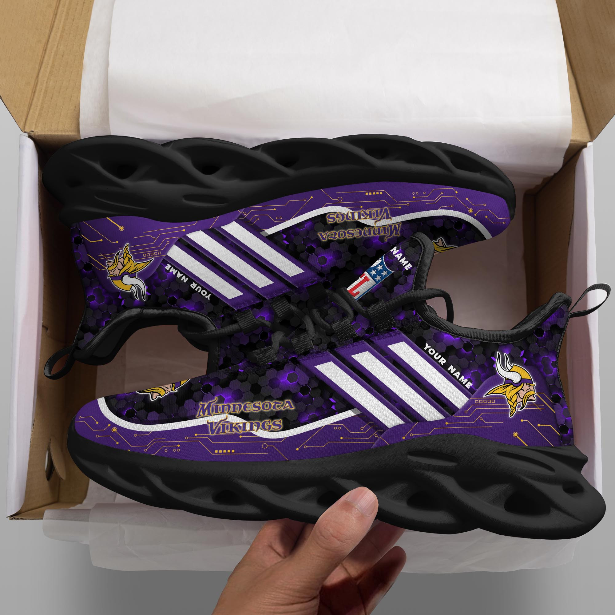 JWFancy Minnesota Vikings NFL Max Soul Shoes Sneakers For Men And Women
