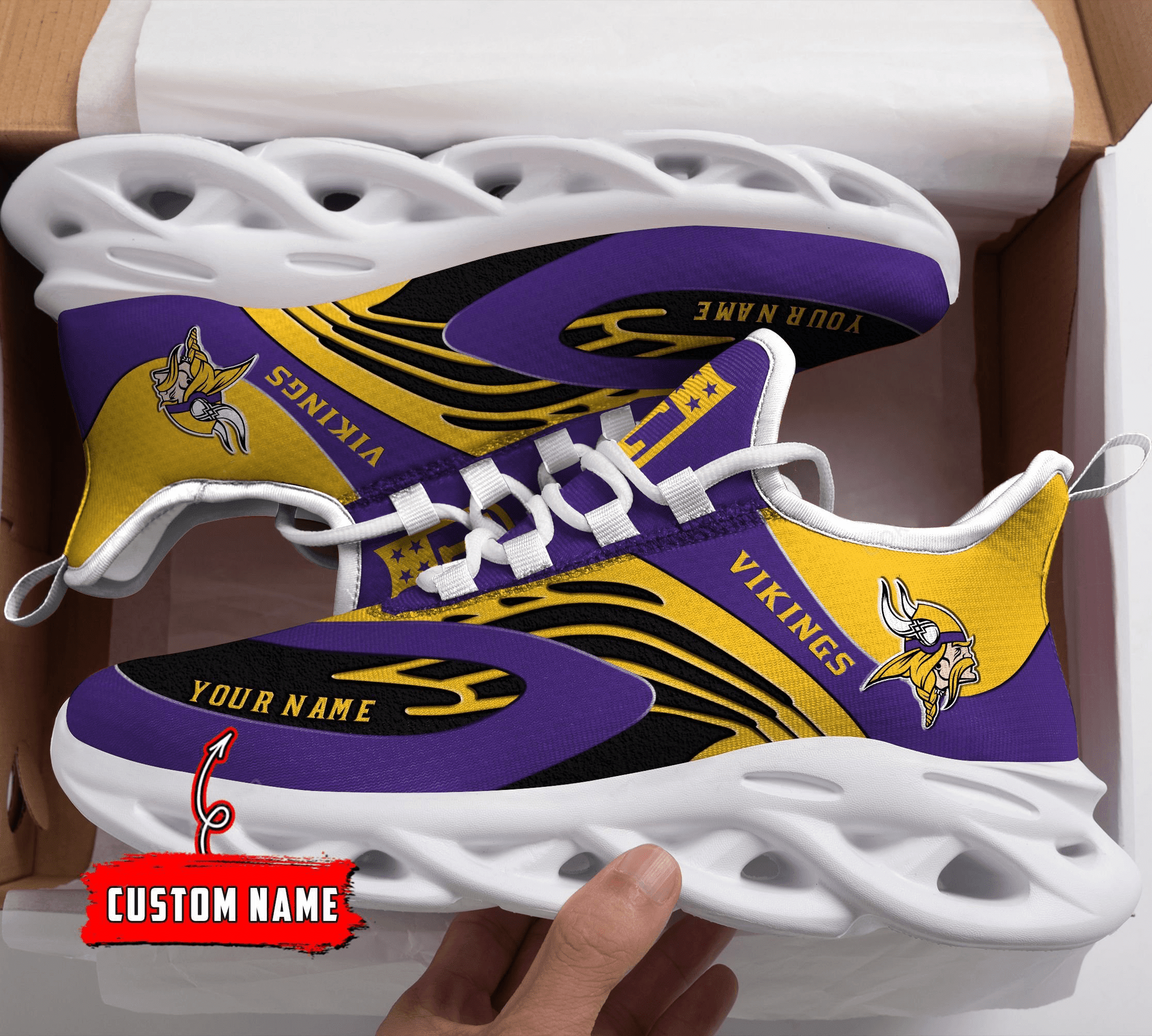 JWFancy Minnesota Vikings NFL Max Soul Shoes Sneakers For Men And Women