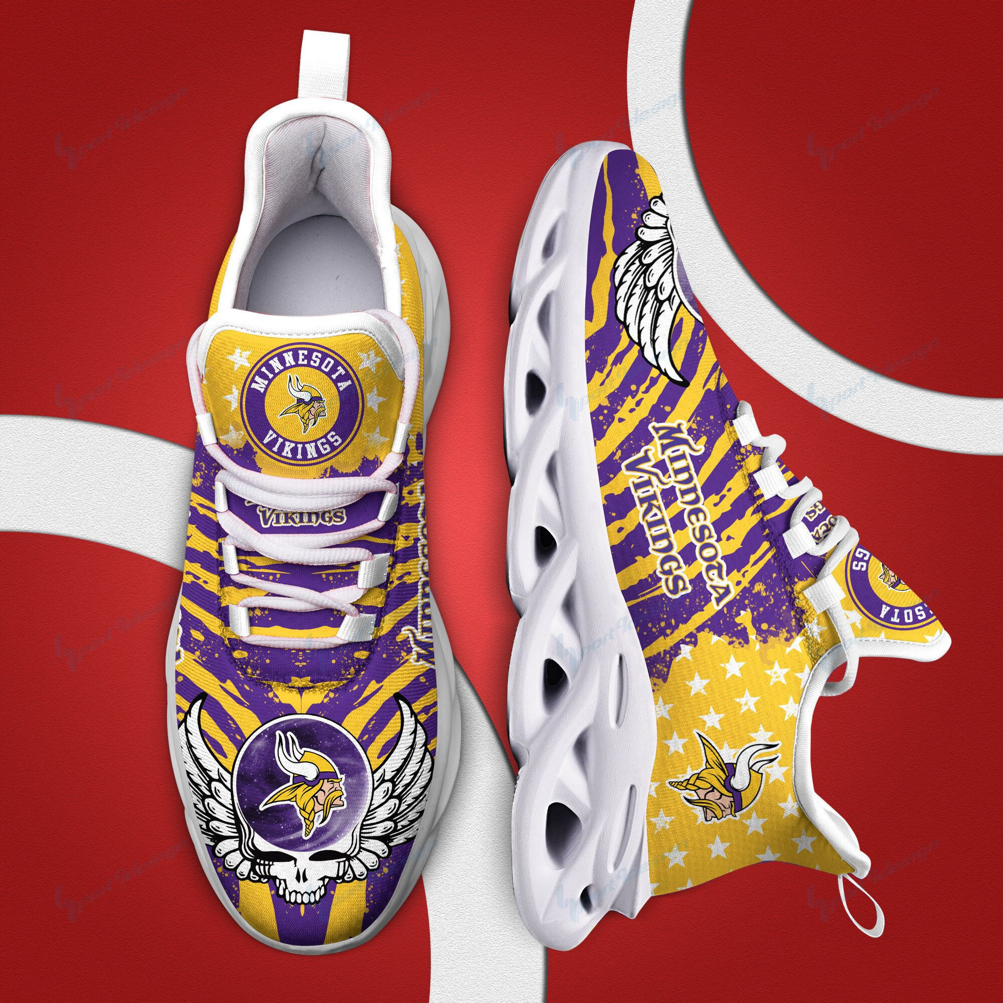 JWFancy Minnesota Vikings NFL Max Soul Shoes Sneakers For Men And Women