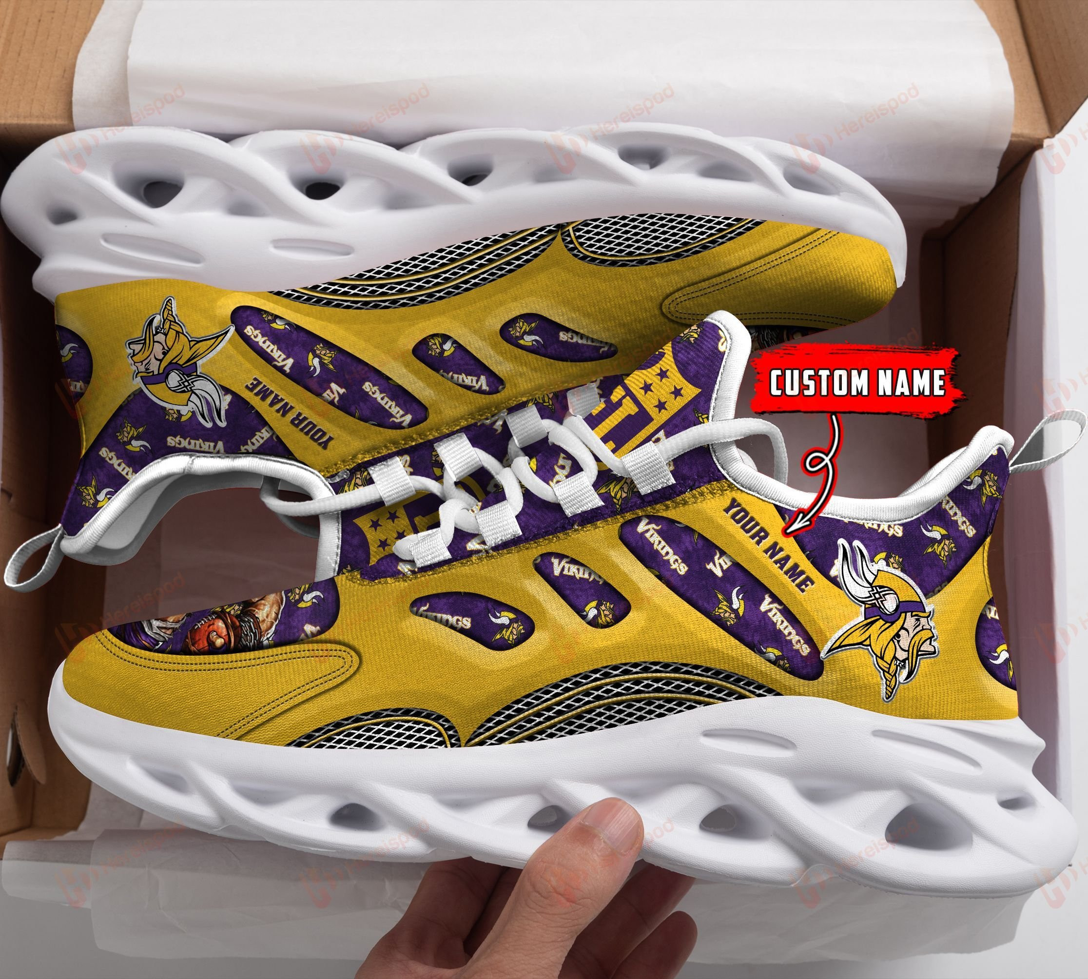 JWFancy Minnesota Vikings NFL Max Soul Shoes Sneakers For Men And Women
