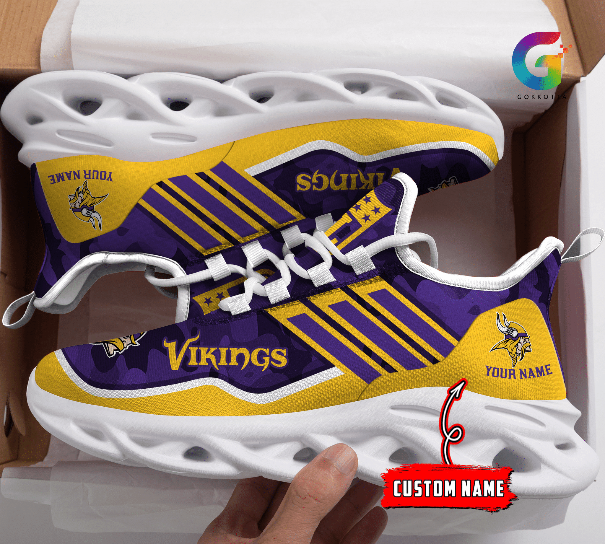 JWFancy Minnesota Vikings NFL Max Soul Shoes Sneakers For Men And Women